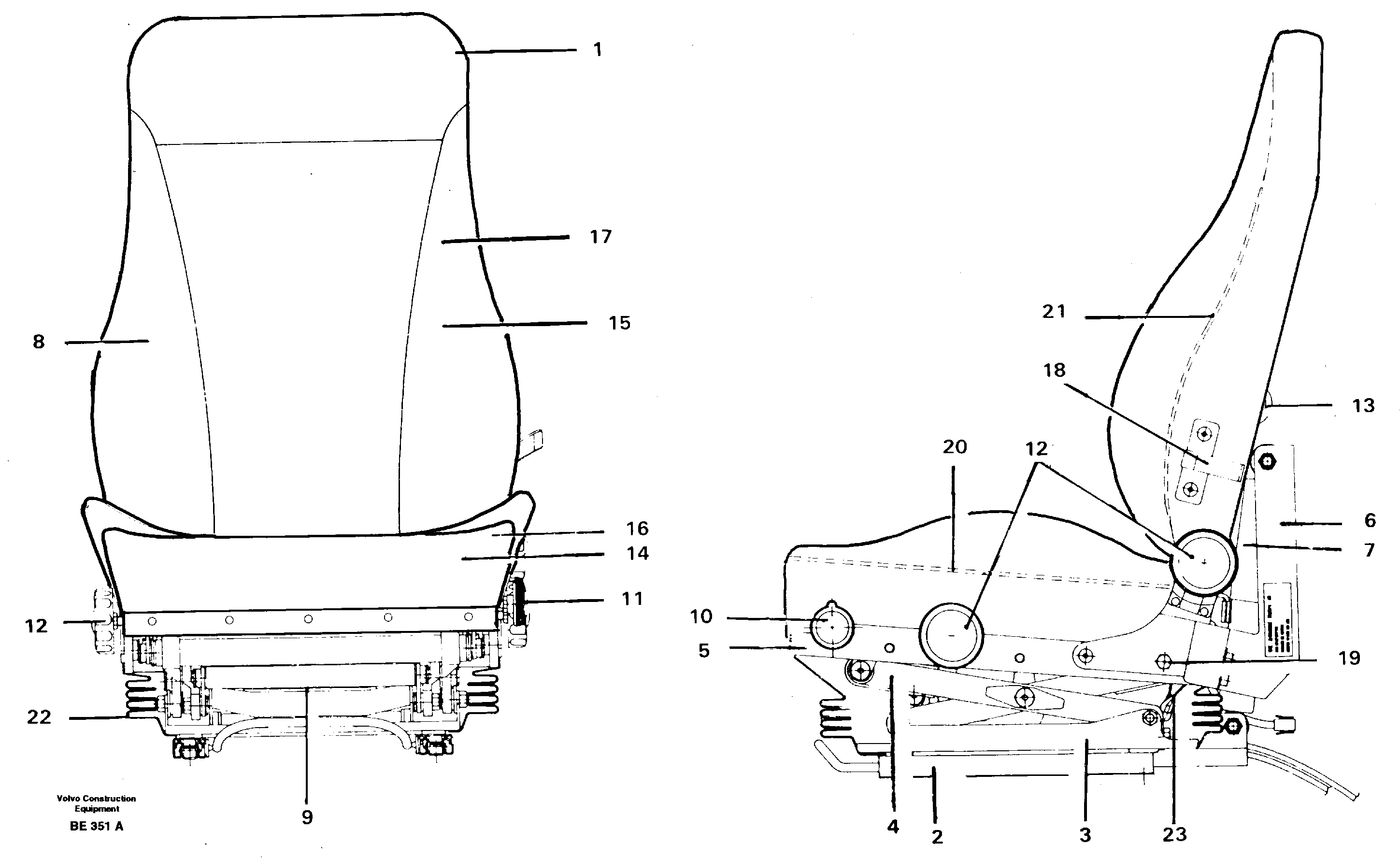 Схема запчастей Volvo A35 Volvo BM A35 - 15668 Operators seat 