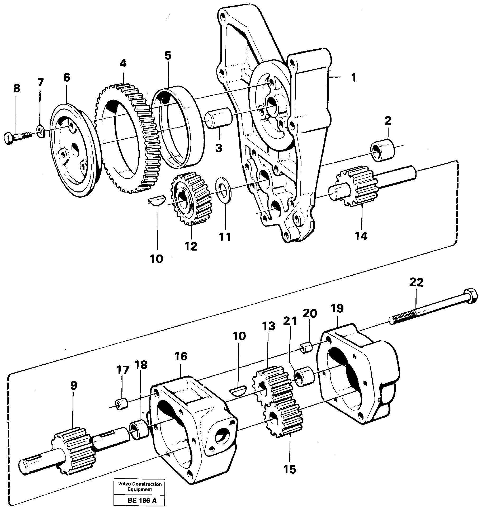 Схема запчастей Volvo A35 Volvo BM A35 - 99822 Насос масляный 