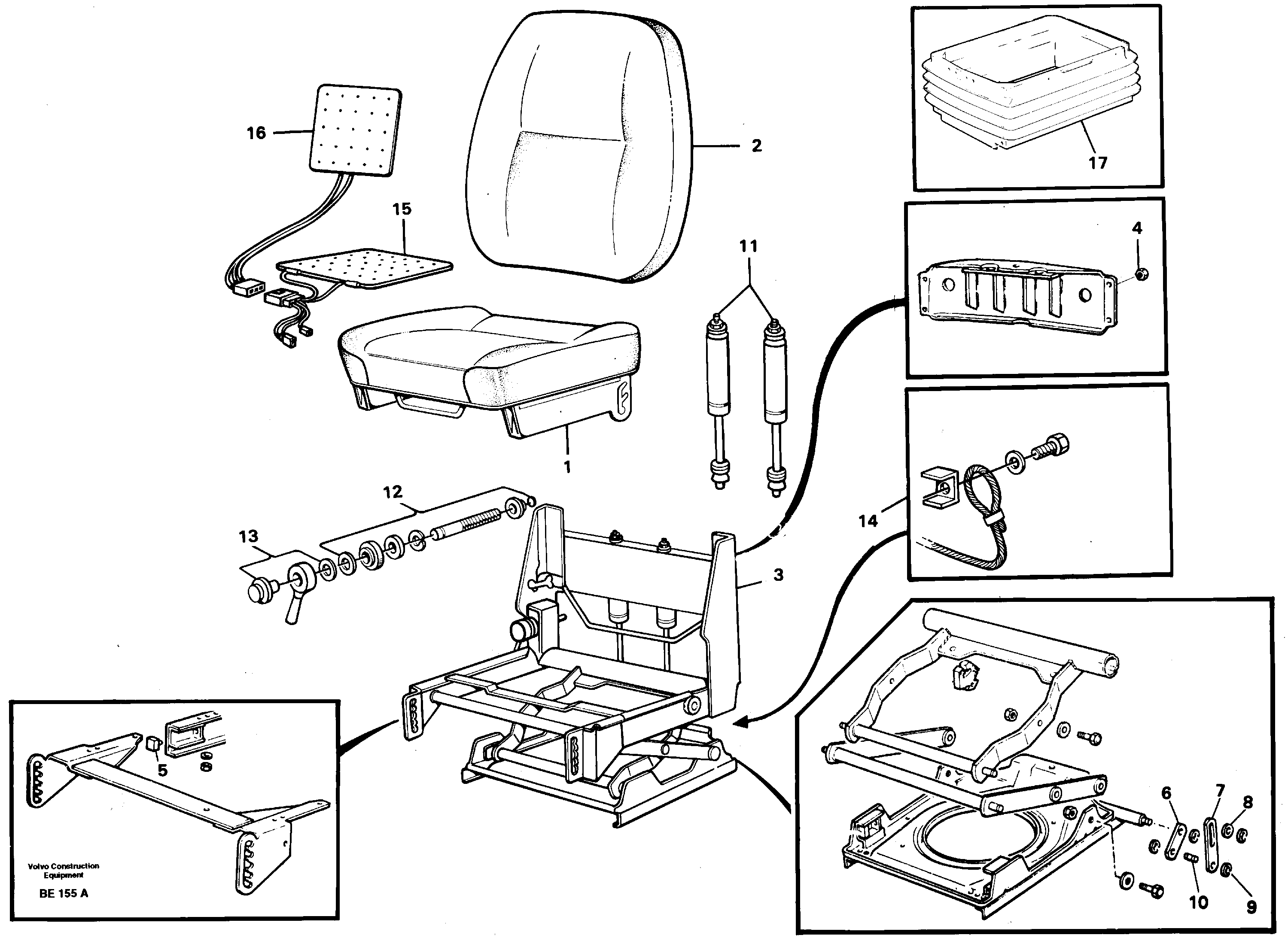 Схема запчастей Volvo A35 Volvo BM A35 - 19894 Operators seat 