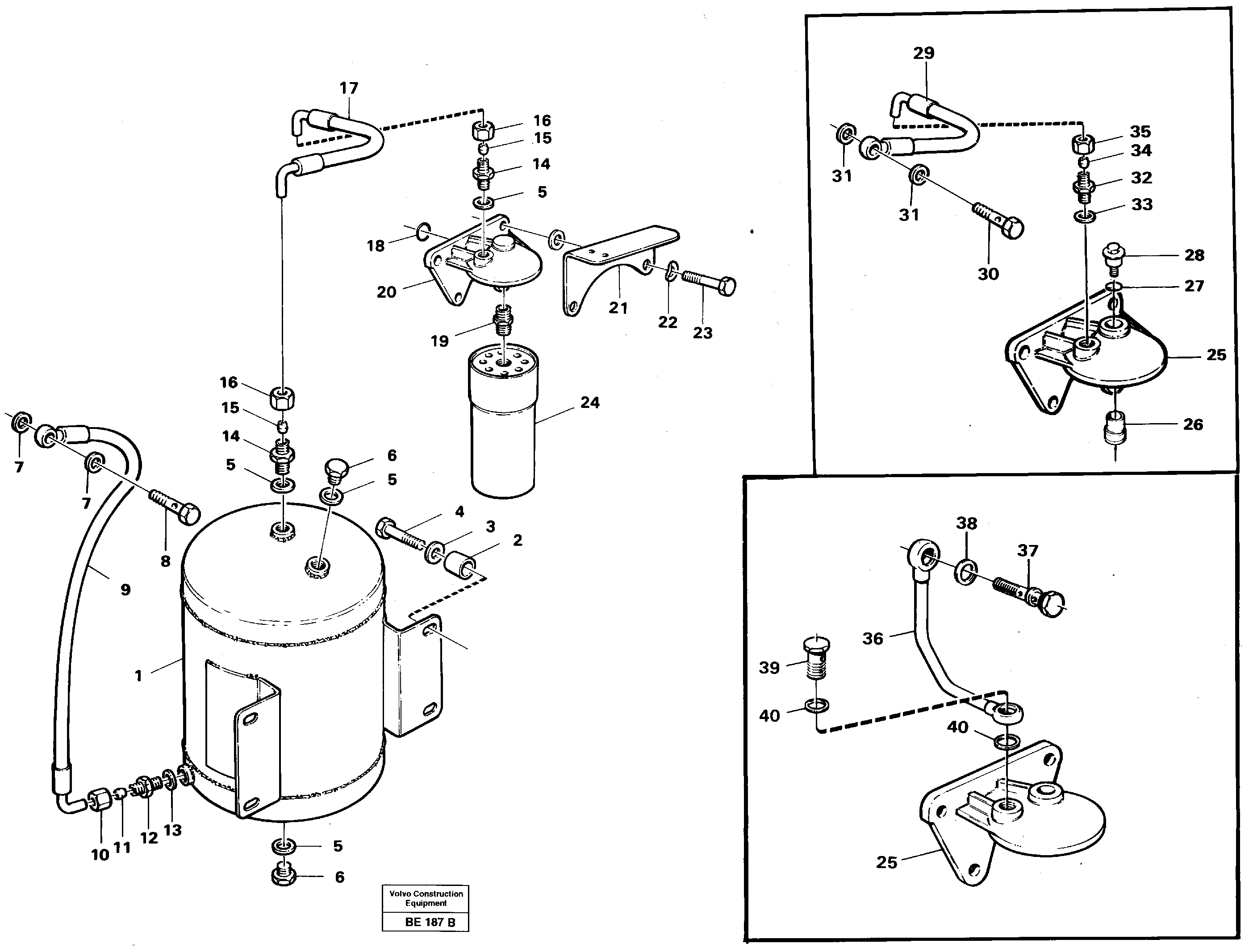 Схема запчастей Volvo A35 Volvo BM A35 - 54007 Extra oil tank and oil filter 