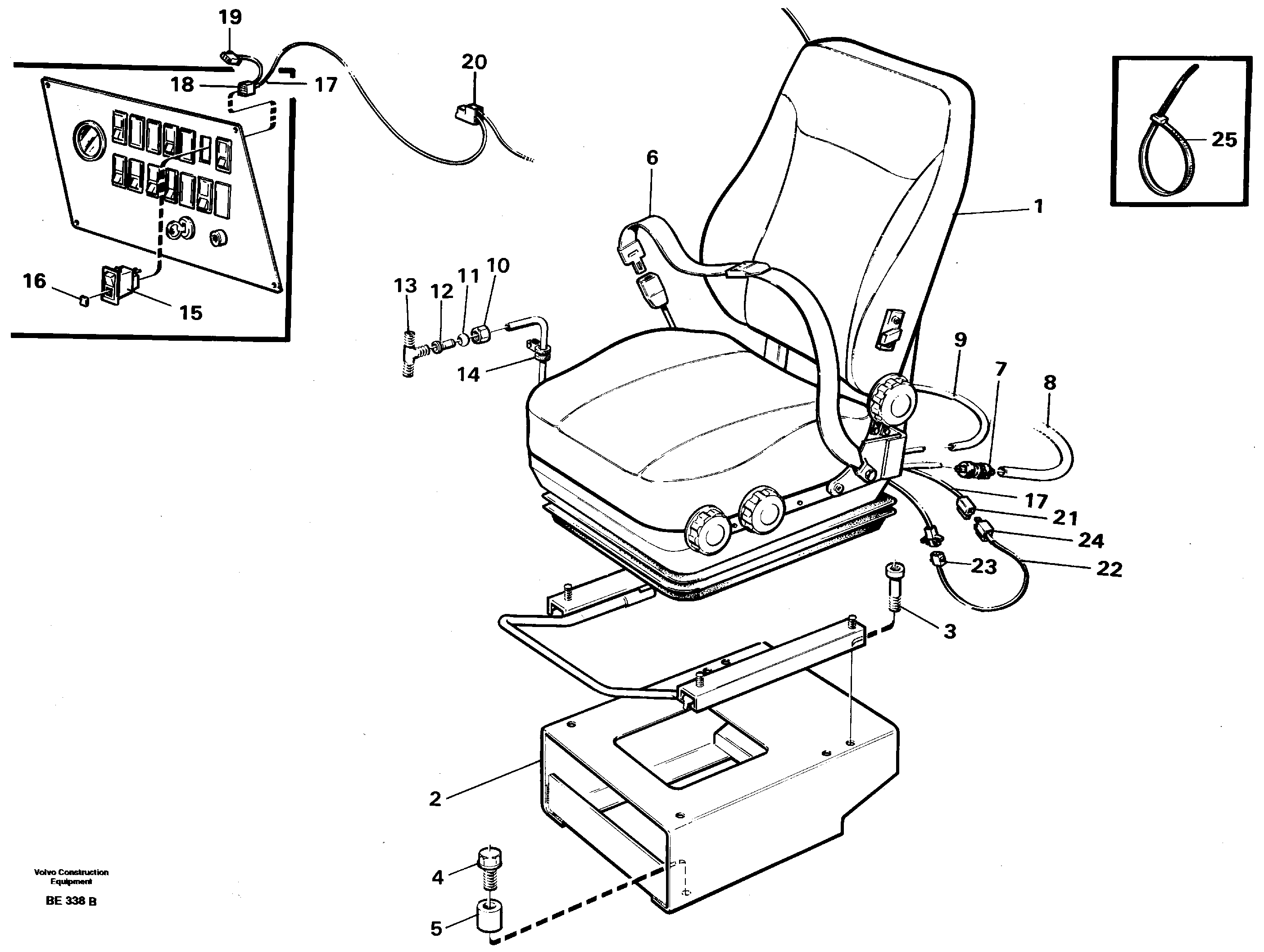 Схема запчастей Volvo A35 Volvo BM A35 - 5870 Operators seat, heated, air suspensioned 