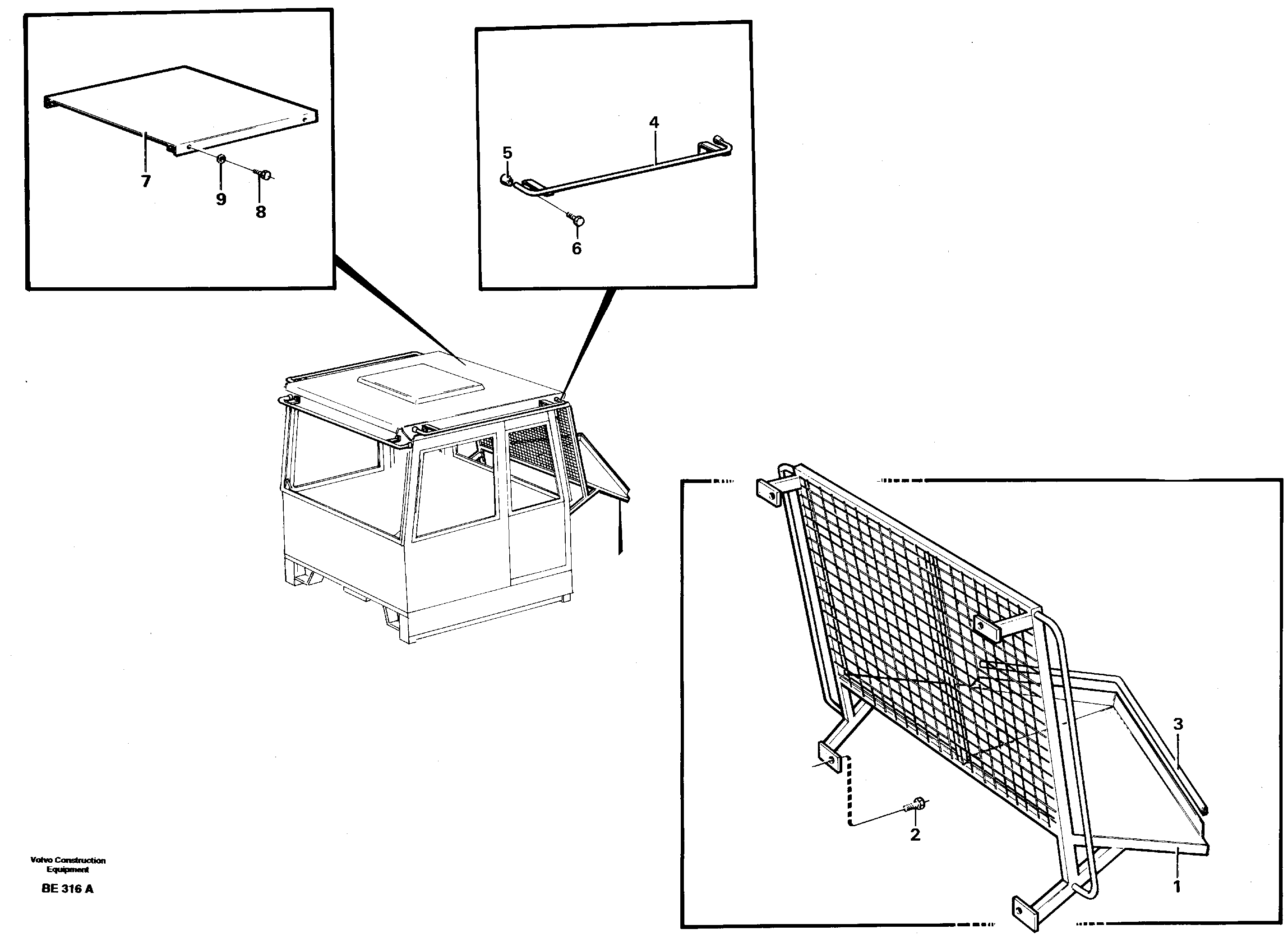 Схема запчастей Volvo A35 Volvo BM A35 - 17338 Protecting roof, protecting grating 