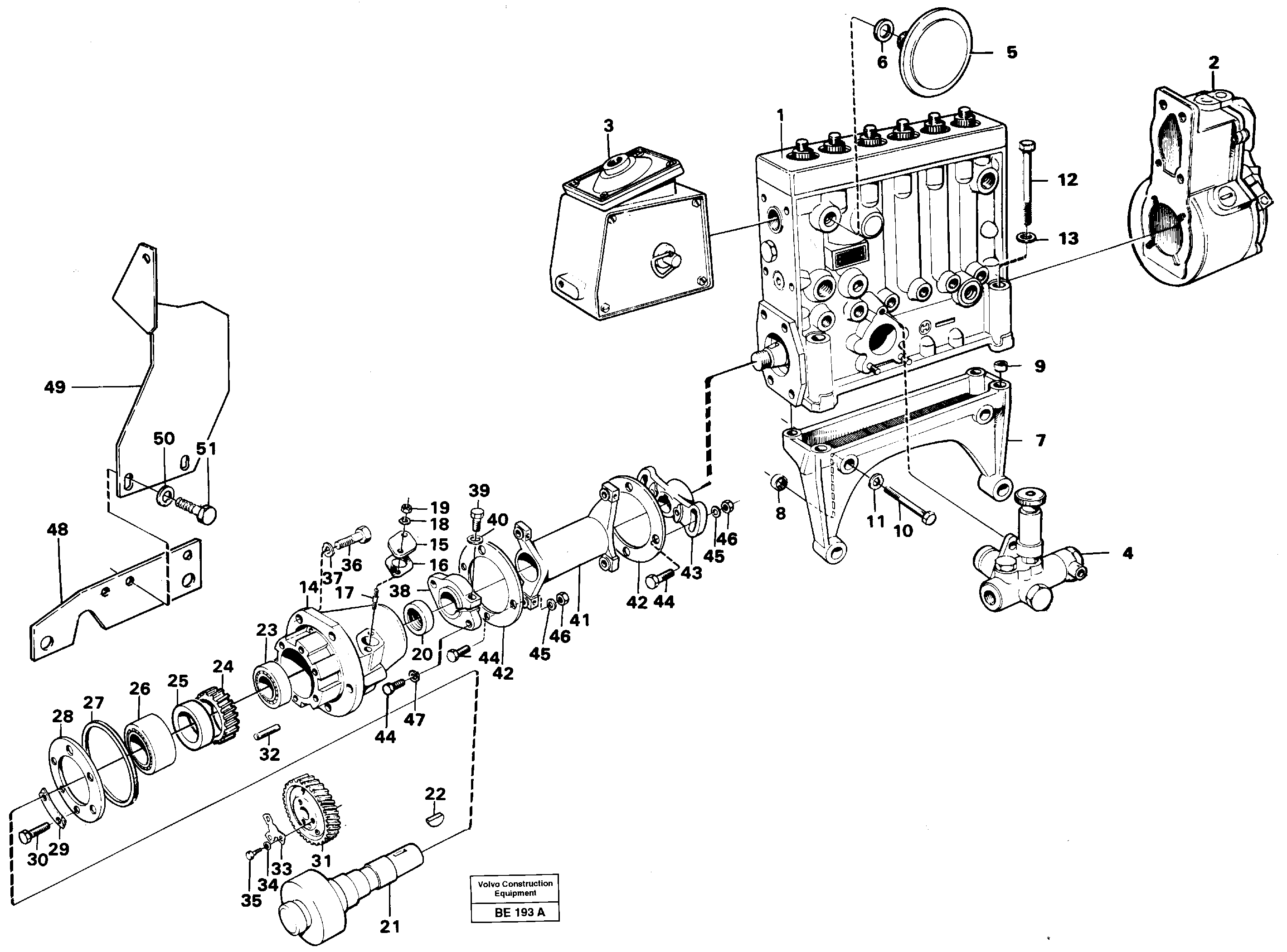 Схема запчастей Volvo A35 Volvo BM A35 - 88425 Привод топливного насоса высокого давления (ТНВД) 