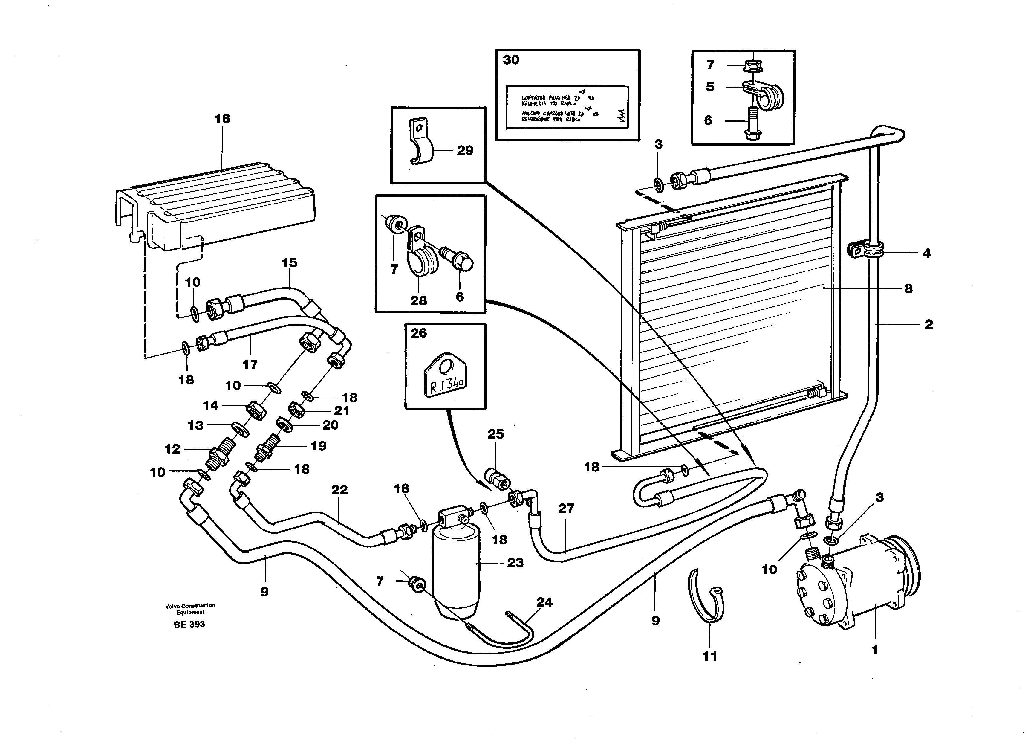Схема запчастей Volvo A35 Volvo BM A35 - 16250 Air conditioning 
