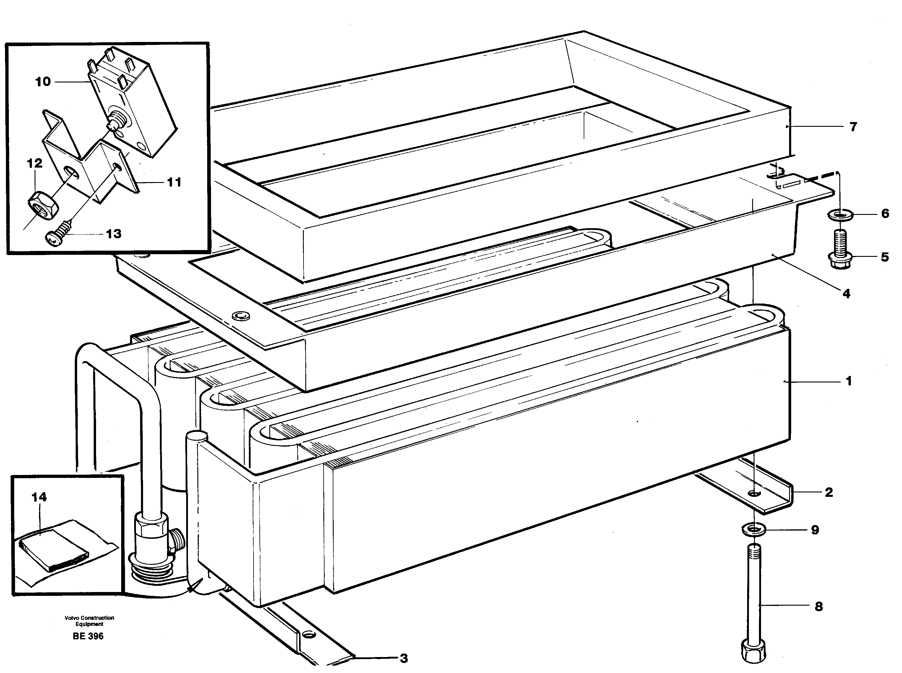 Схема запчастей Volvo A35 Volvo BM A35 - 57222 Evaporator with fitting parts 