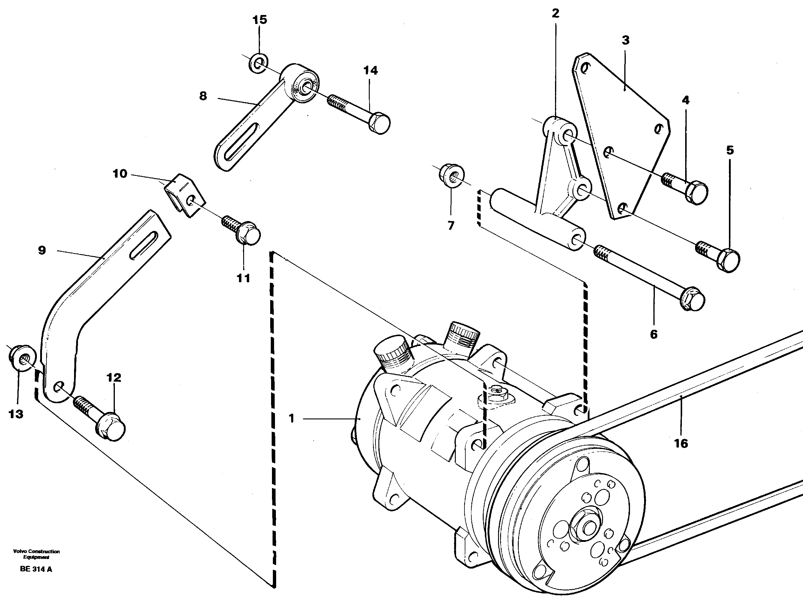 Схема запчастей Volvo A35 Volvo BM A35 - 5879 Air-compressor with fitting parts 