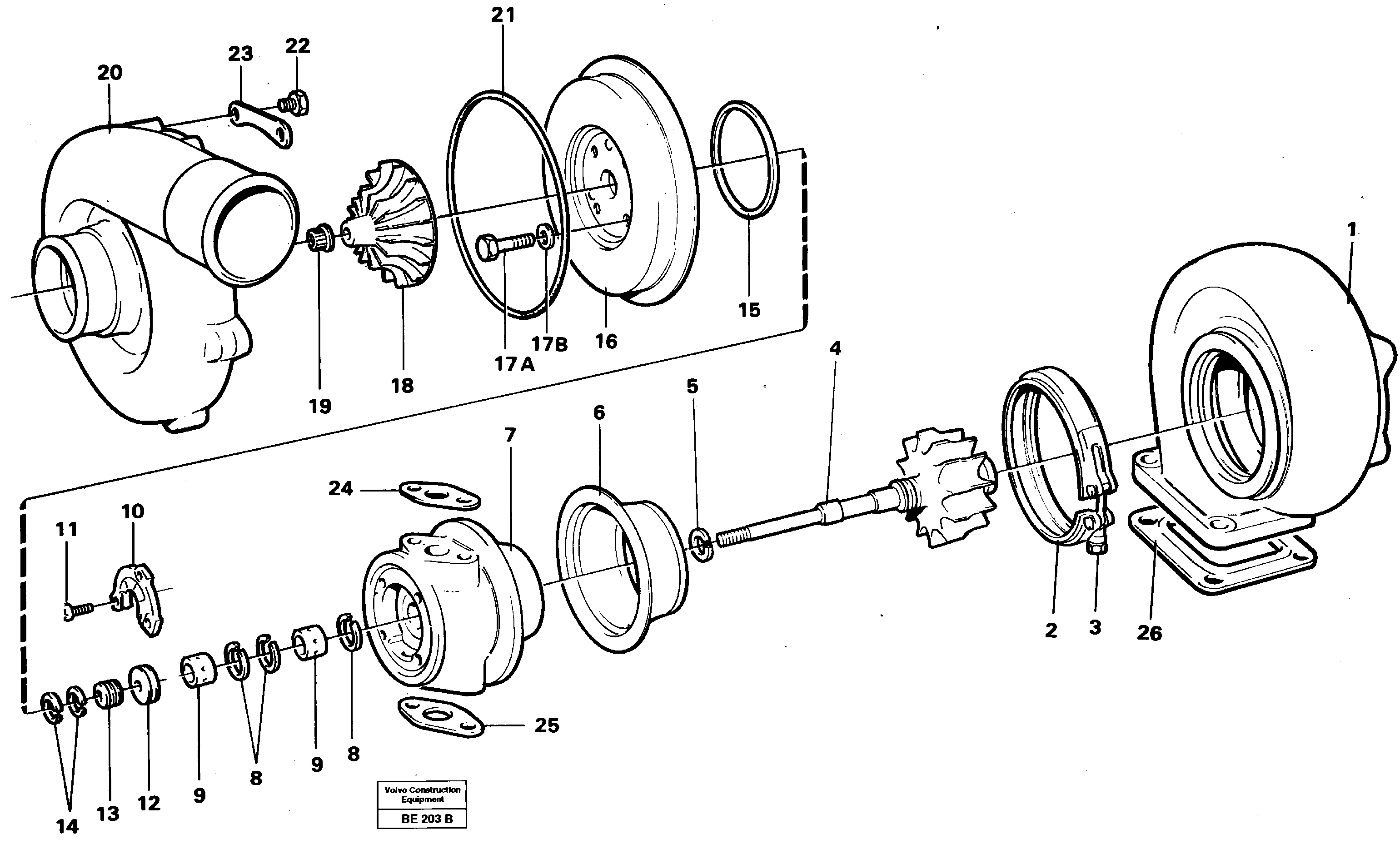Схема запчастей Volvo A35 Volvo BM A35 - 17934 Турбокомпрессор (турбина) 