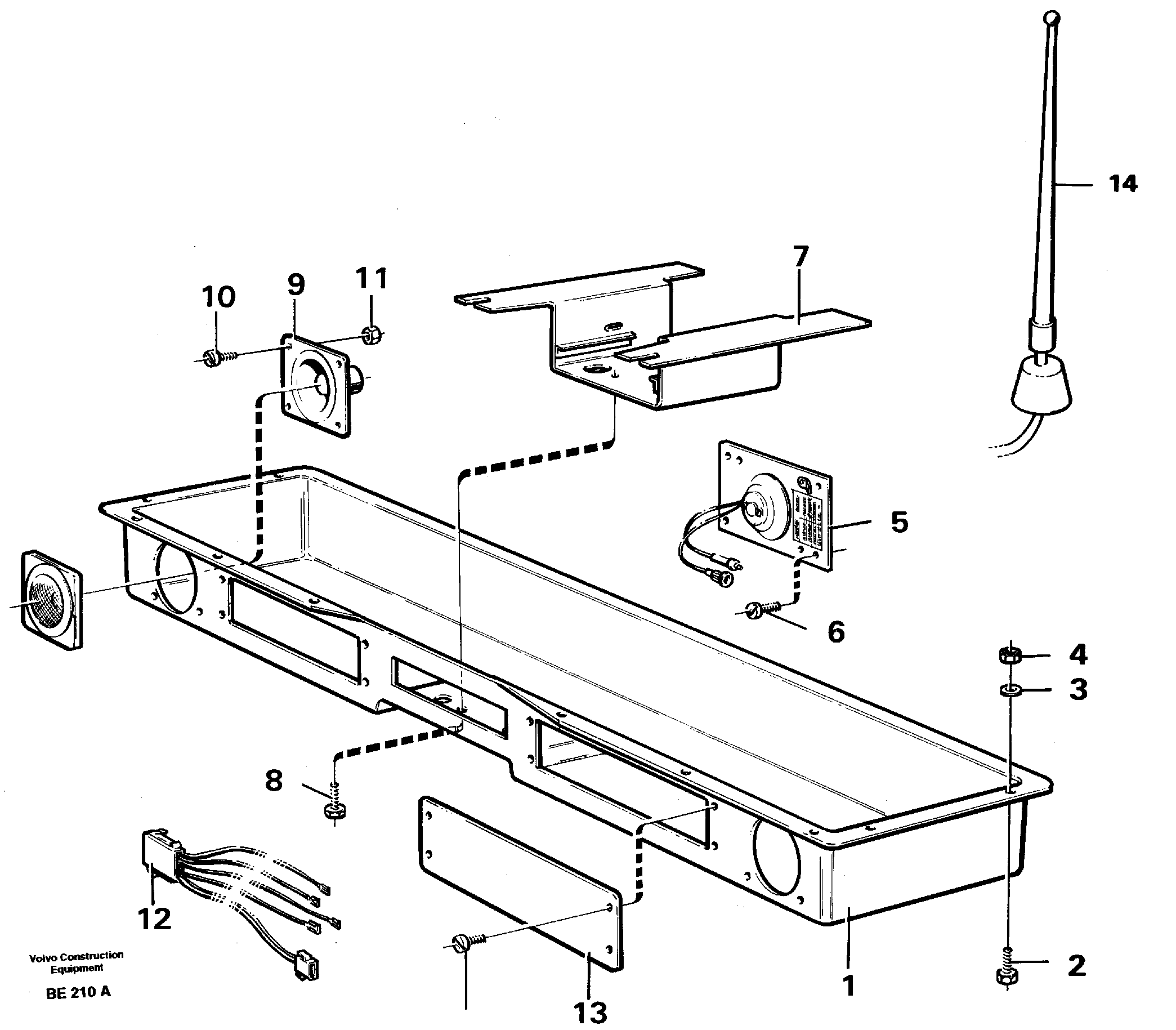Схема запчастей Volvo A35 Volvo BM A35 - 19742 Radio panel 