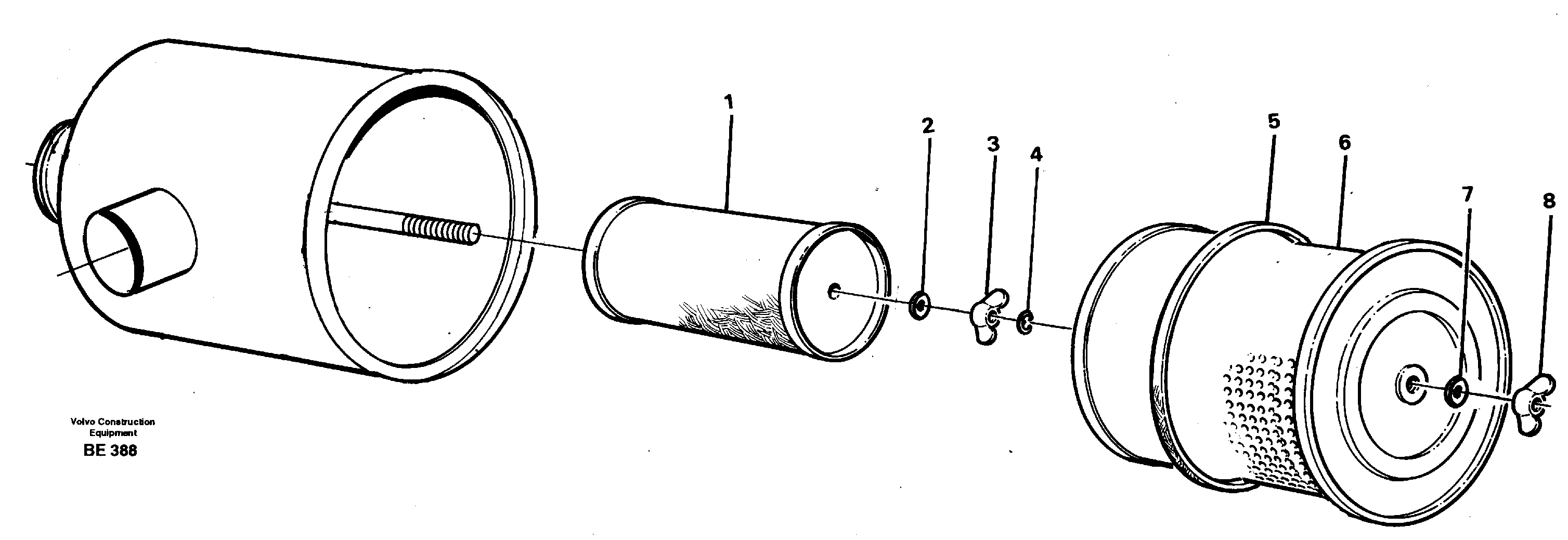 Схема запчастей Volvo A35 Volvo BM A35 - 22976 Фильтр воздушный 