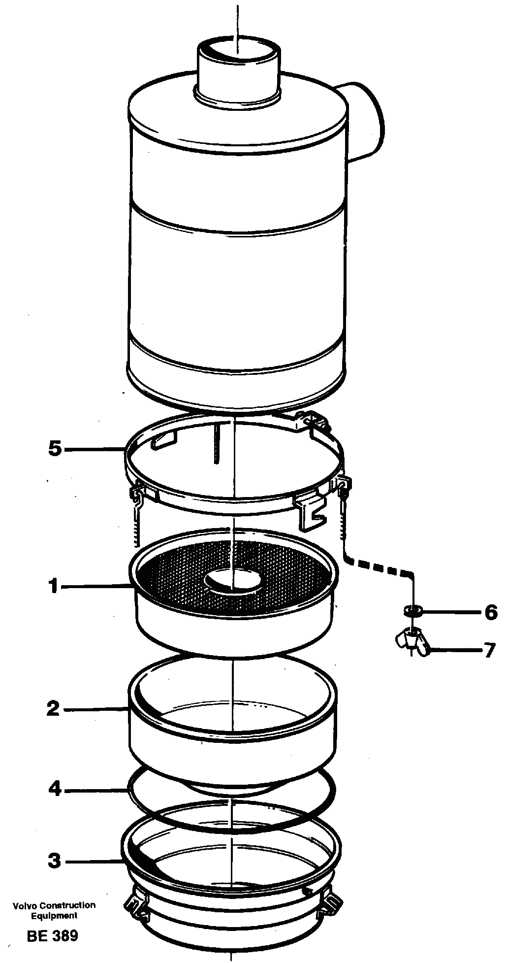 Схема запчастей Volvo A35 Volvo BM A35 - 82886 Oil bath air filter 