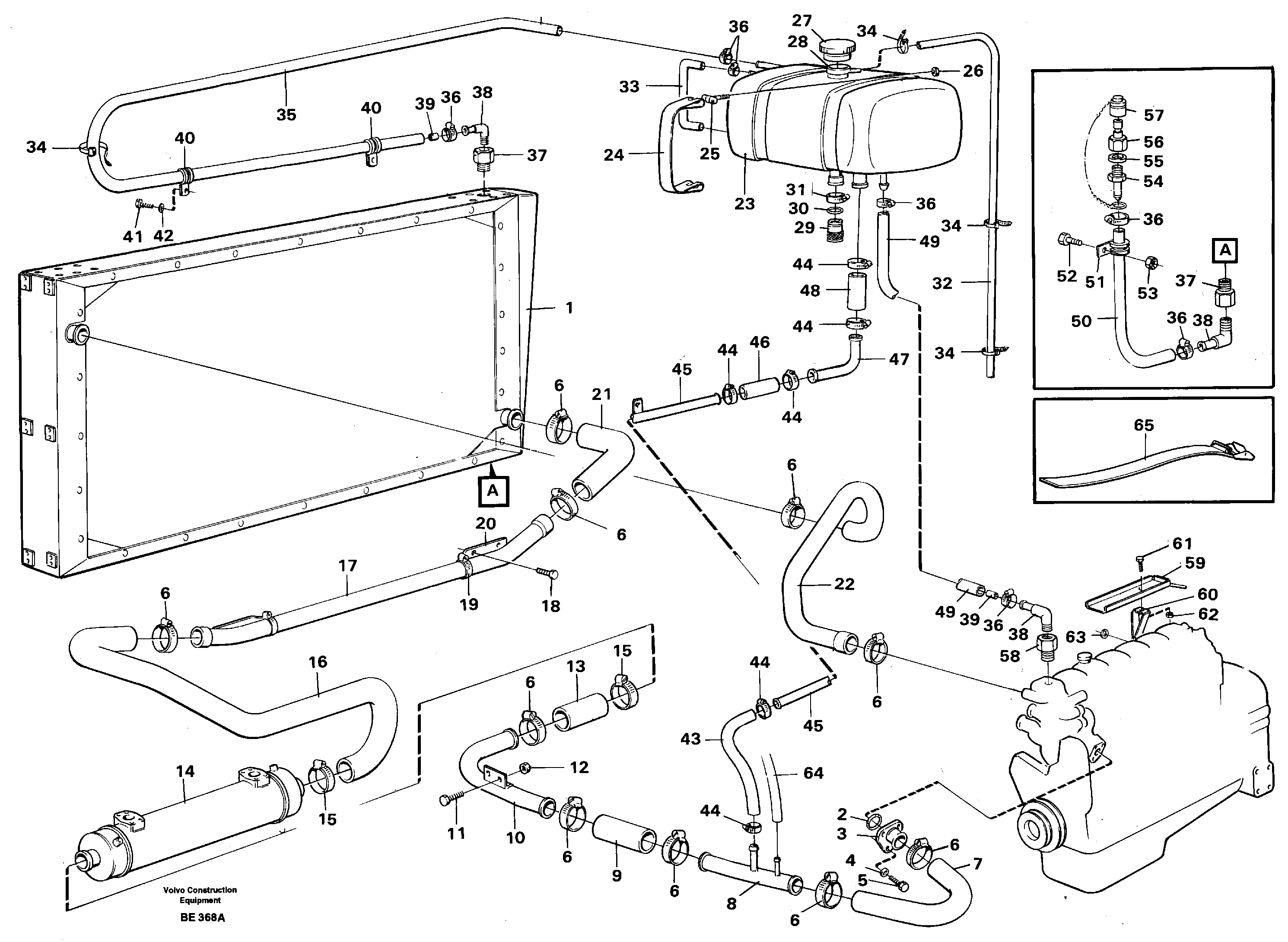 Схема запчастей Volvo A35 Volvo BM A35 - 87863 Radiator with connecting-parts 