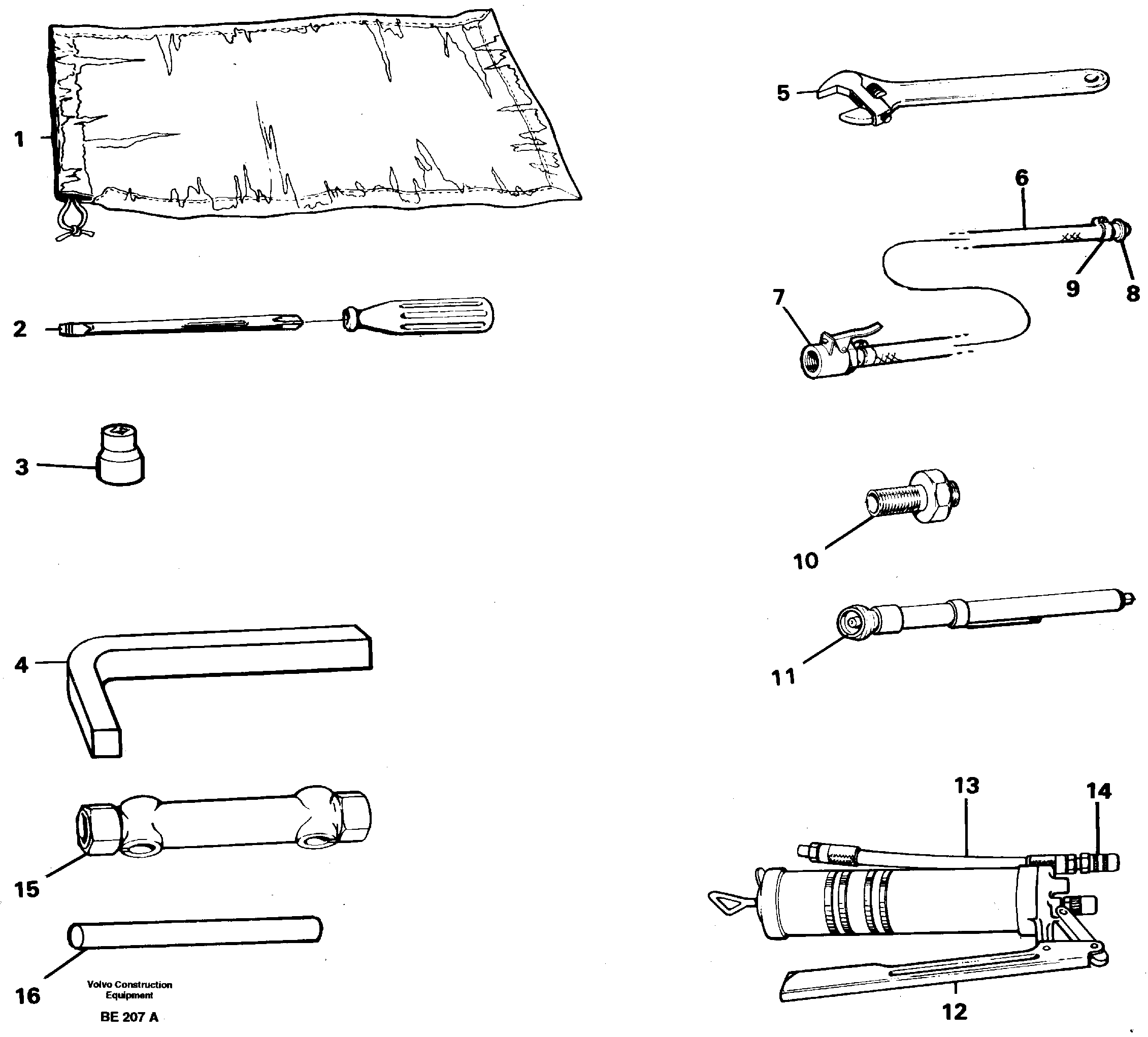 Схема запчастей Volvo A35 Volvo BM A35 - 70198 Набор инструментов 