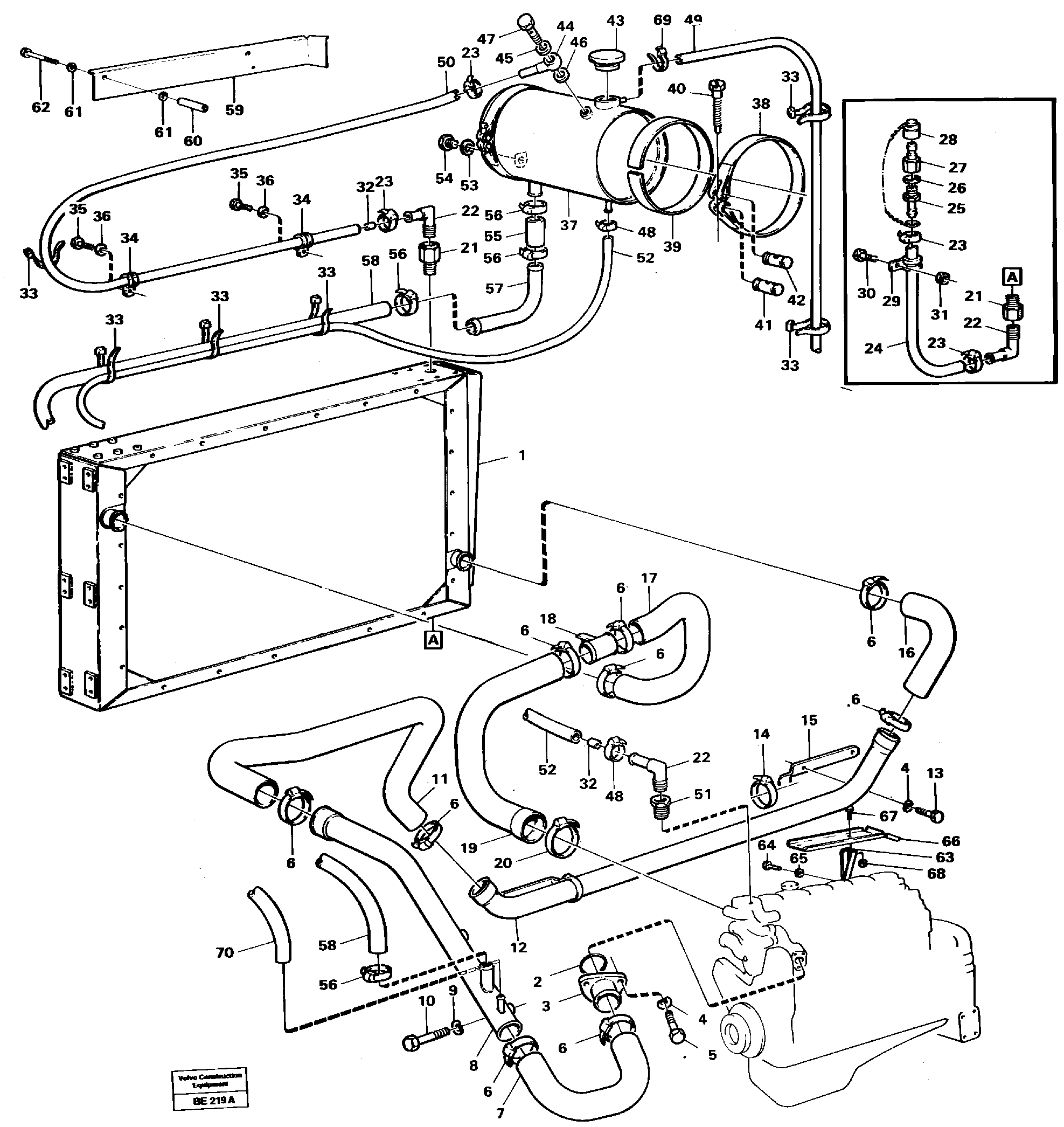Схема запчастей Volvo A35 Volvo BM A35 - 91050 Radiator with connecting-parts 