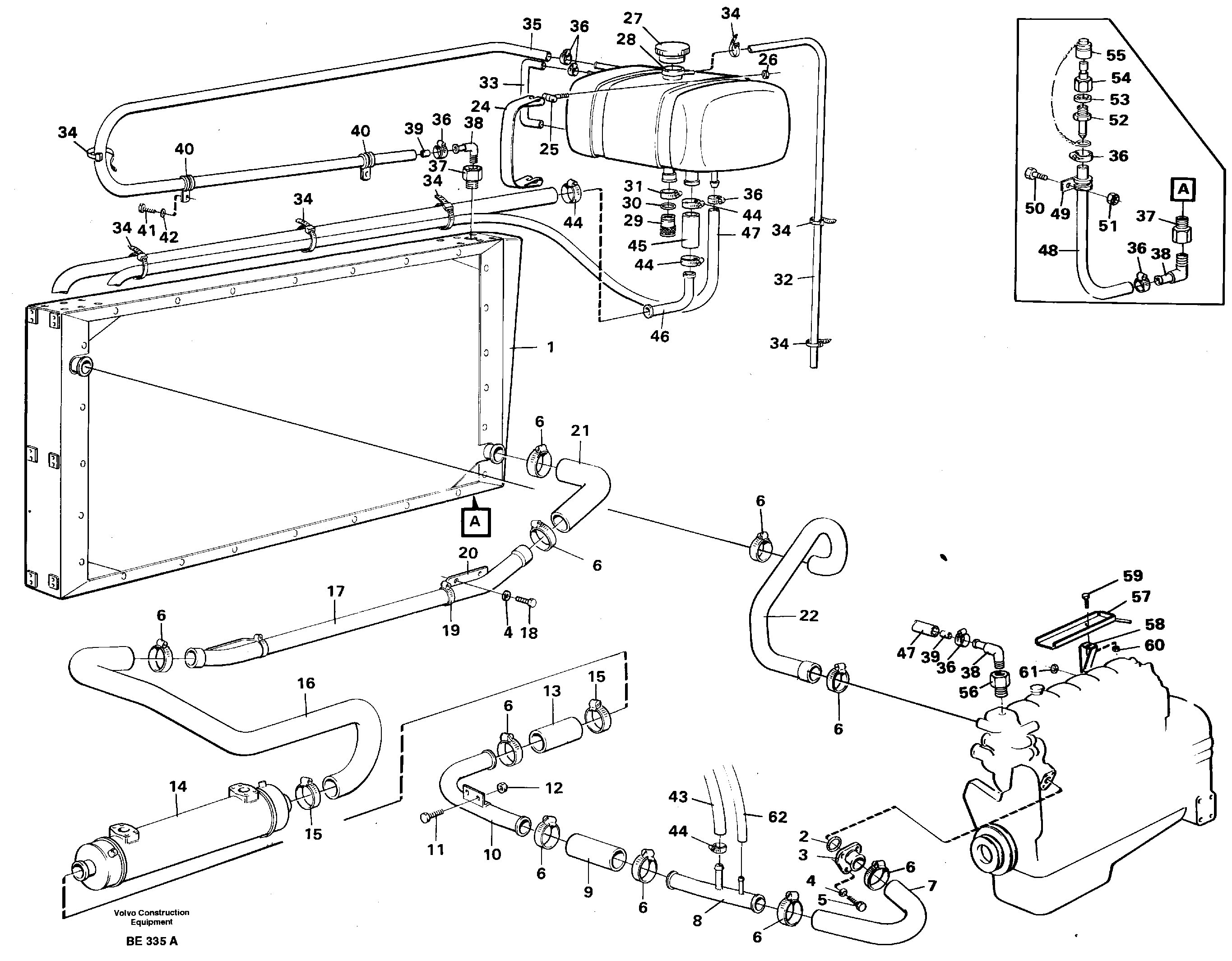 Схема запчастей Volvo A35 Volvo BM A35 - 91252 Radiator with connecting-parts 