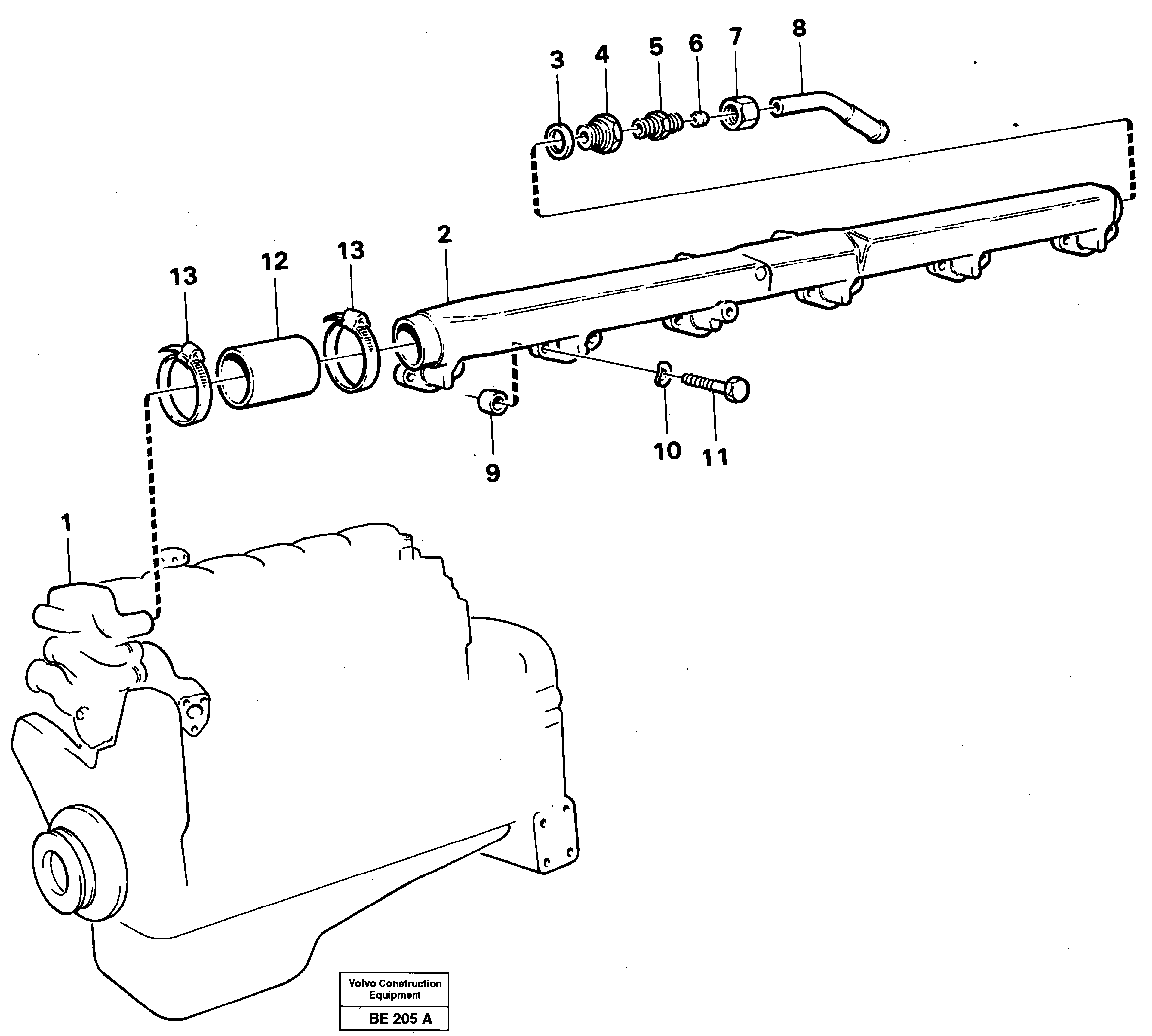 Схема запчастей Volvo A35 Volvo BM A35 - 68437 Трубка водяная 