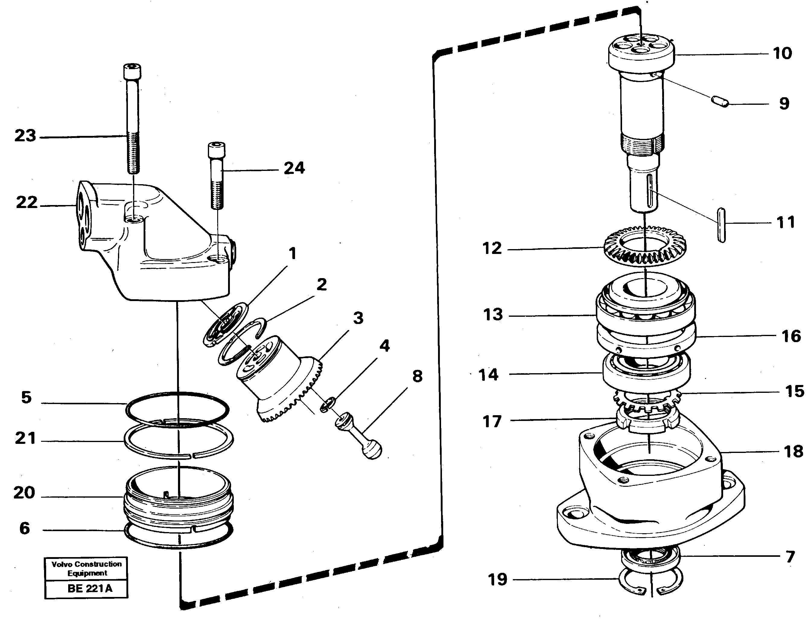Схема запчастей Volvo A35 Volvo BM A35 - 22980 Гидромотор 