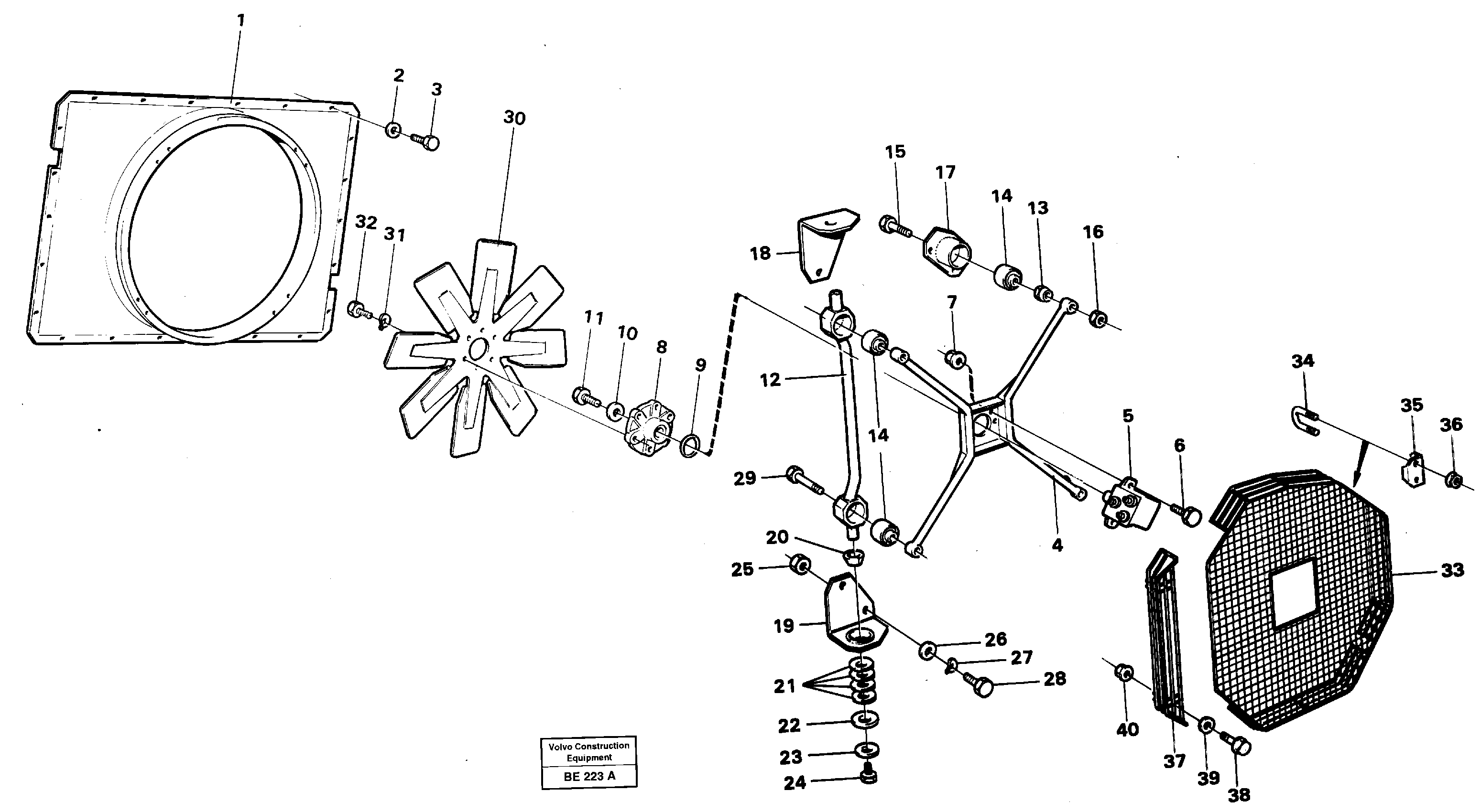 Схема запчастей Volvo A35 Volvo BM A35 - 81431 Вентилятор и кожух 