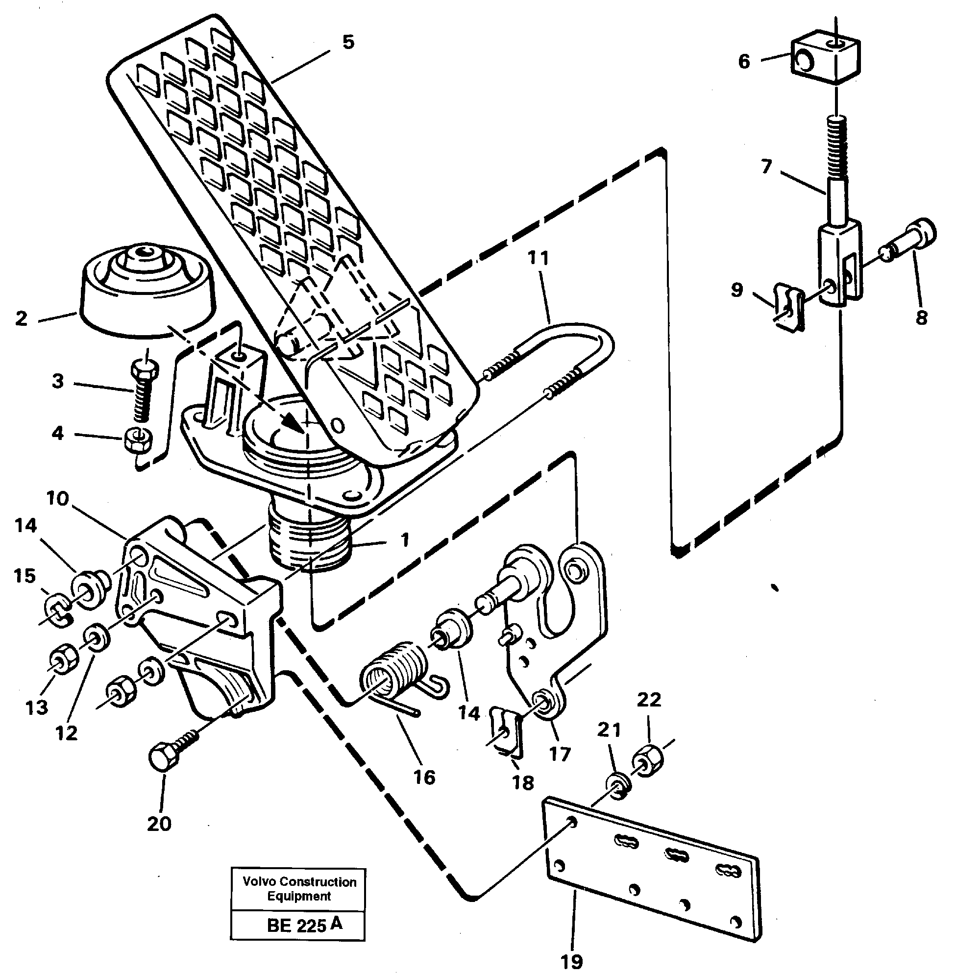 Схема запчастей Volvo A35 Volvo BM A35 - 88134 Pedal 