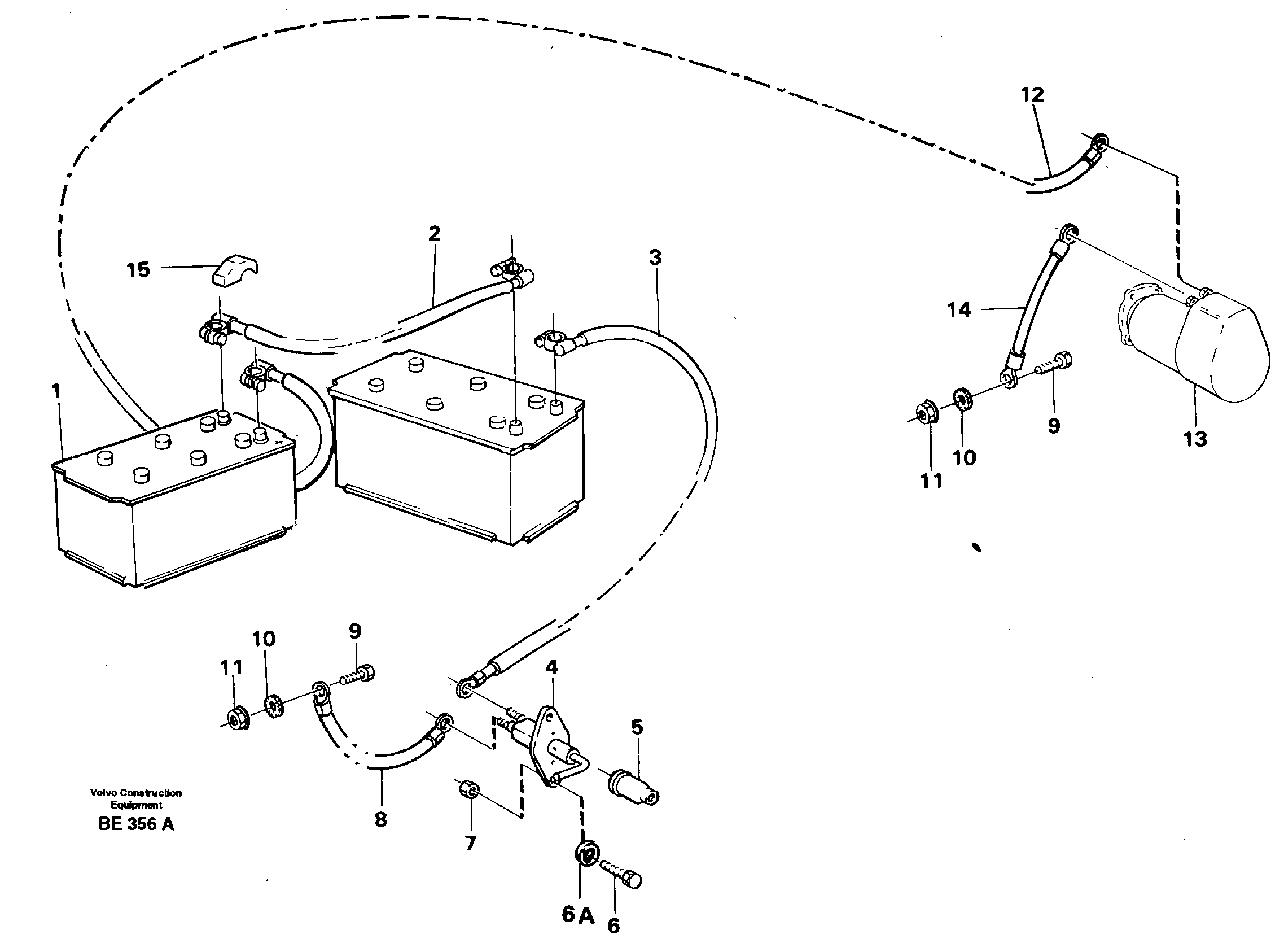 Схема запчастей Volvo A35 Volvo BM A35 - 17059 Battery with assembling details 