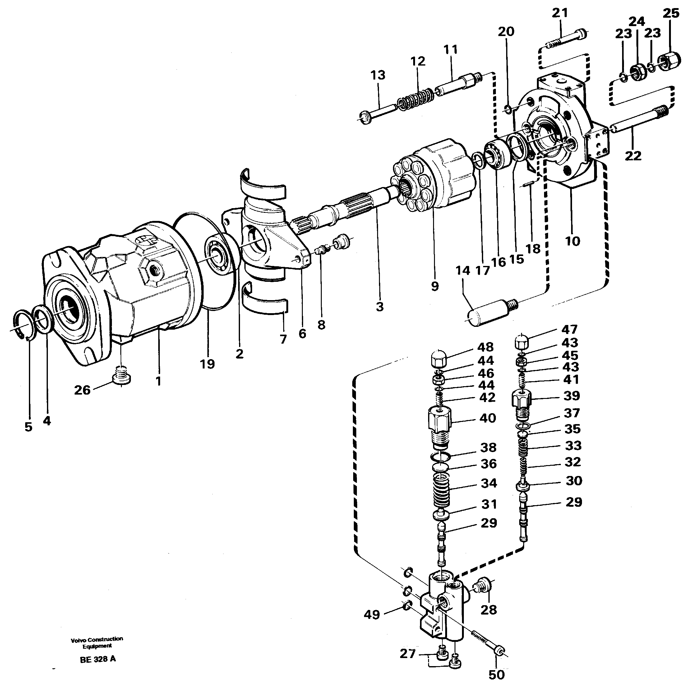 Схема запчастей Volvo A35 Volvo BM A35 - 23476 Гидронасос (основной насос) 