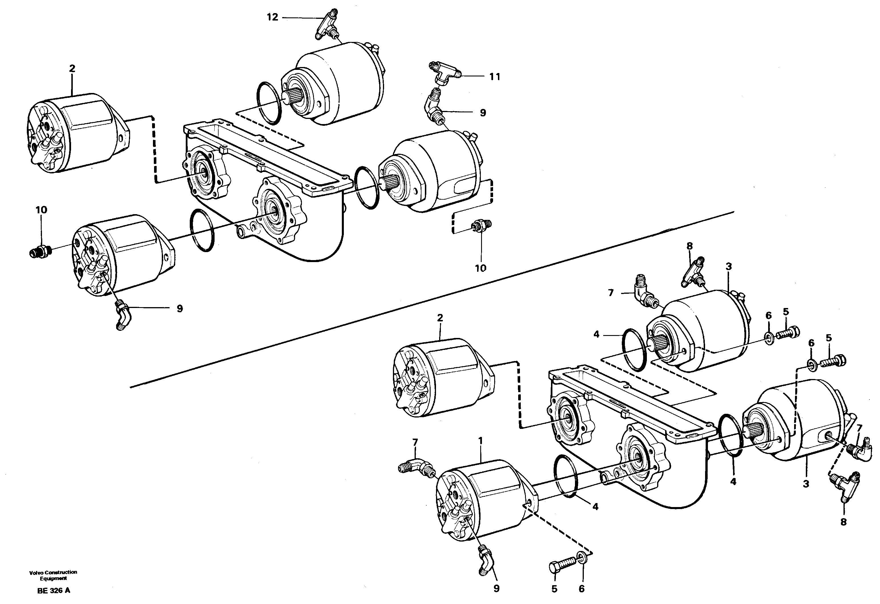 Схема запчастей Volvo A35 Volvo BM A35 - 50994 Hydraulic pump with fitting parts 