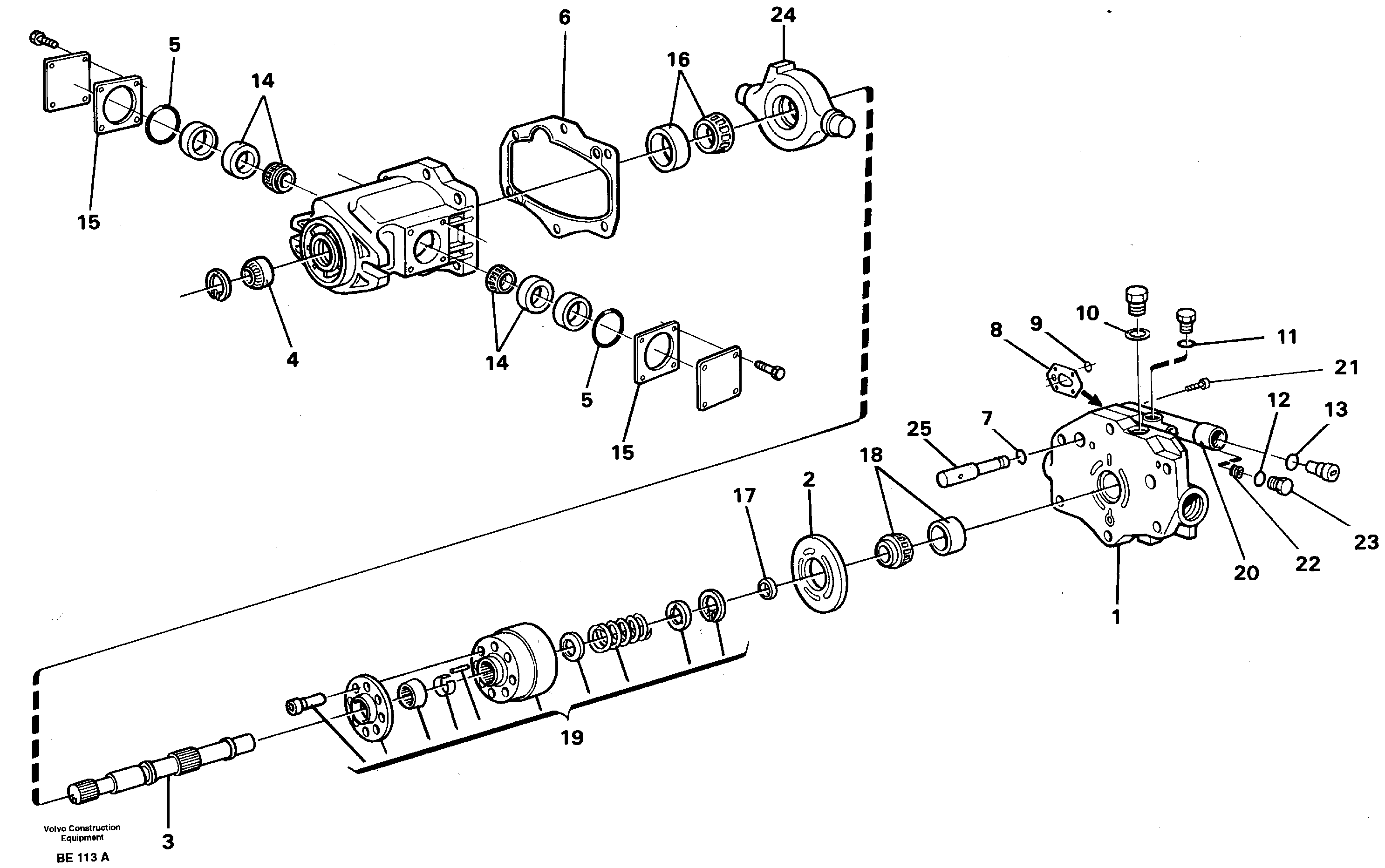Схема запчастей Volvo A35 Volvo BM A35 - 58199 Гидронасос (основной насос) 