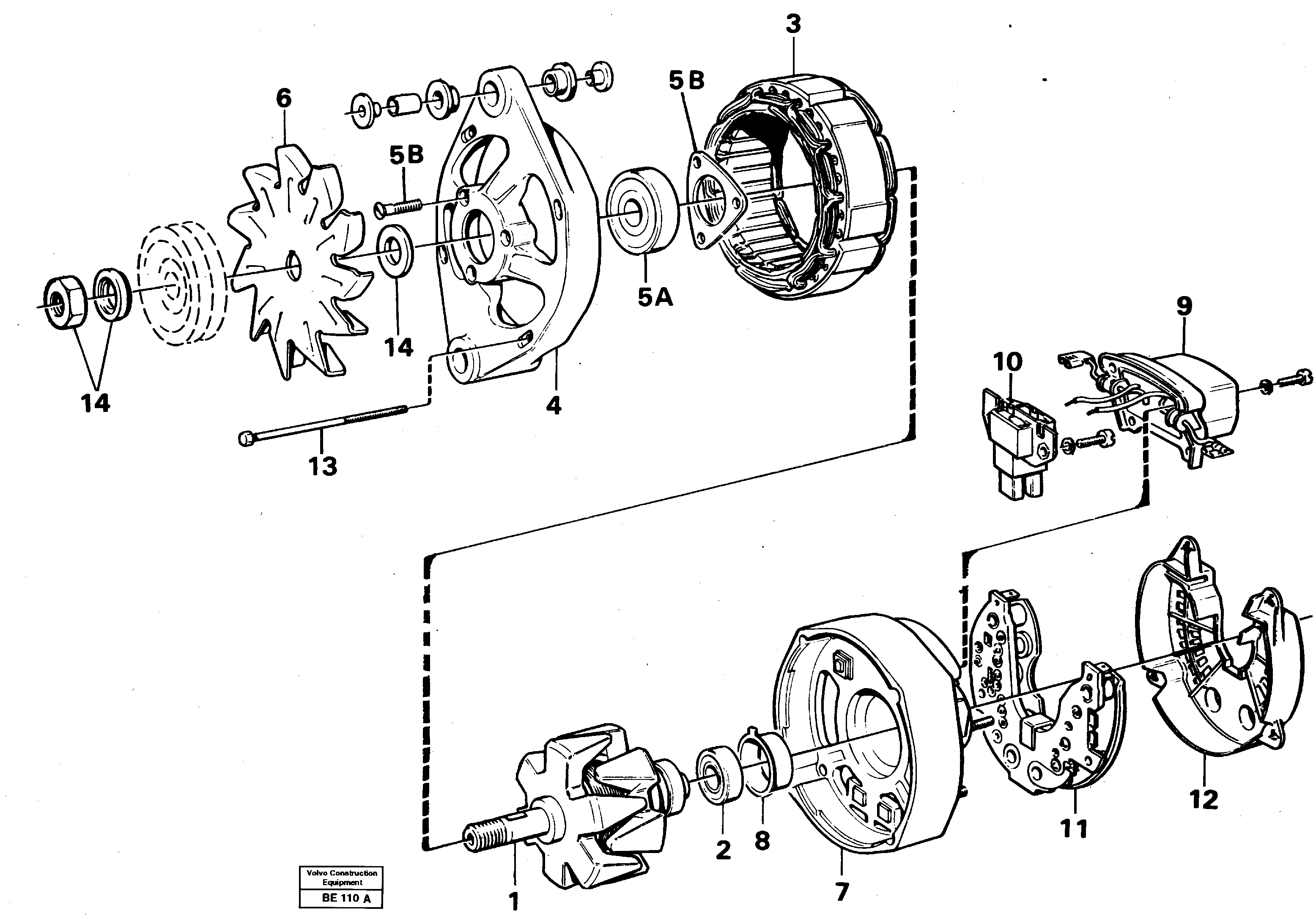 Схема запчастей Volvo A35 Volvo BM A35 - 6251 Alternator 