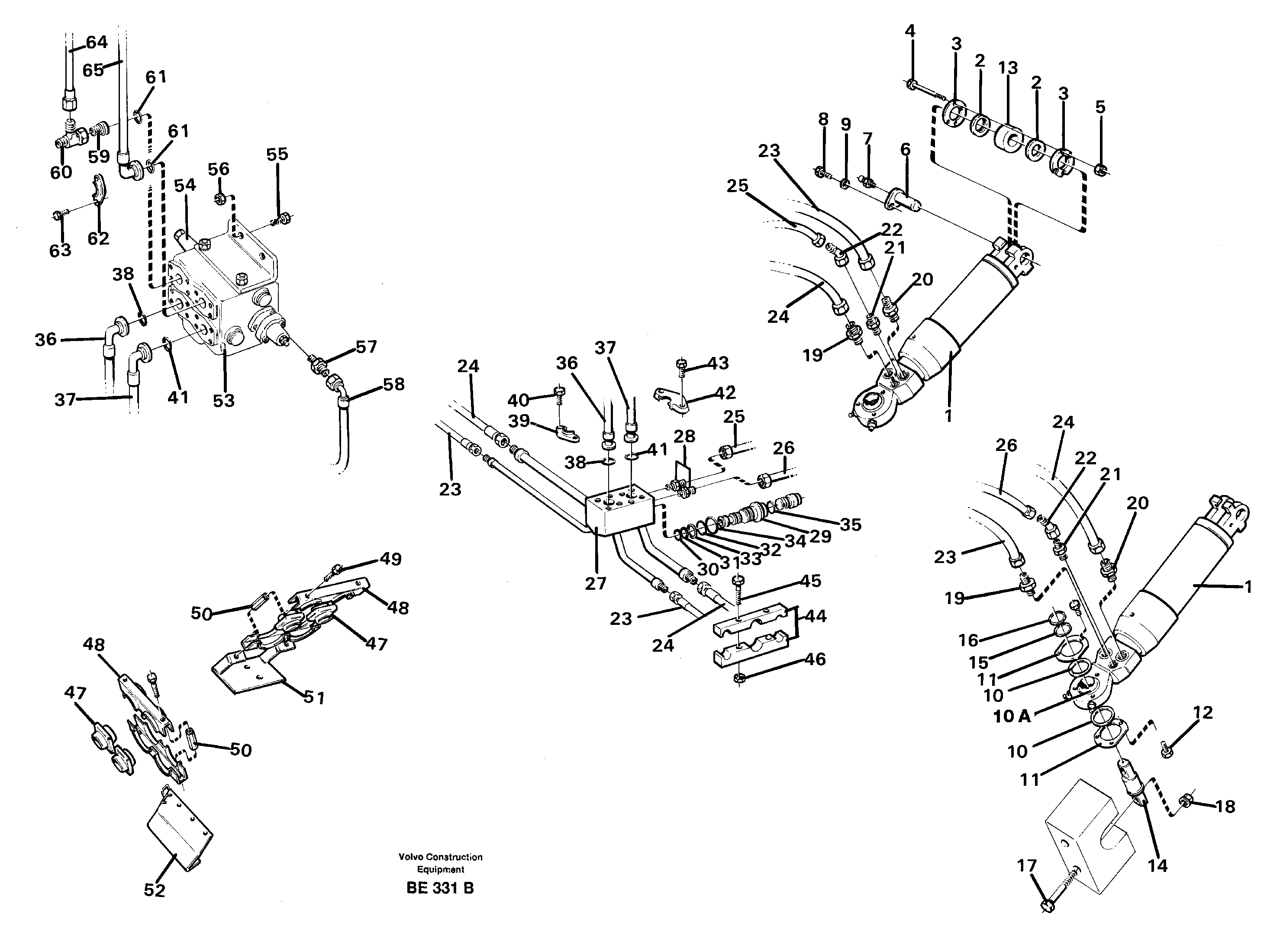 Схема запчастей Volvo A35 Volvo BM A35 - 46980 Hoist cylinder and hydraulic hoses 