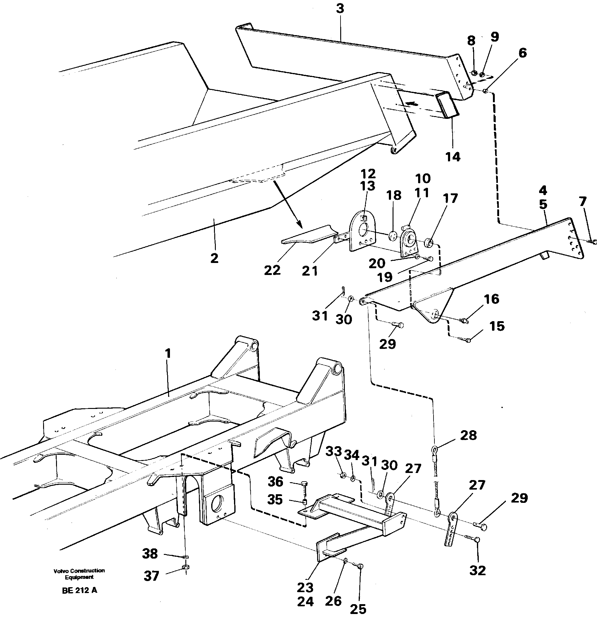 Схема запчастей Volvo A35 Volvo BM A35 - 5896 Overhung tailgate 