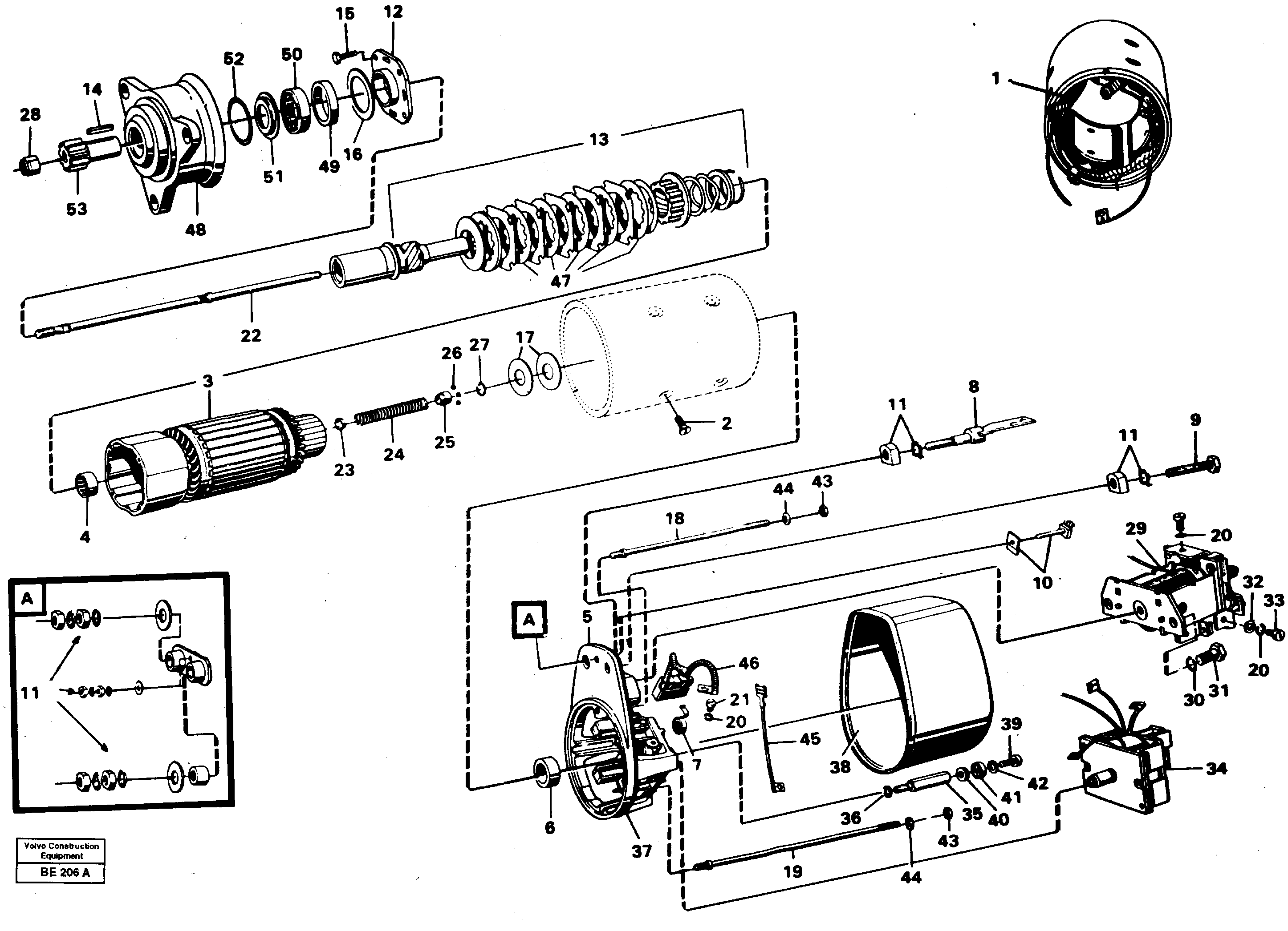 Схема запчастей Volvo A35 Volvo BM A35 - 18001 Starter motor 
