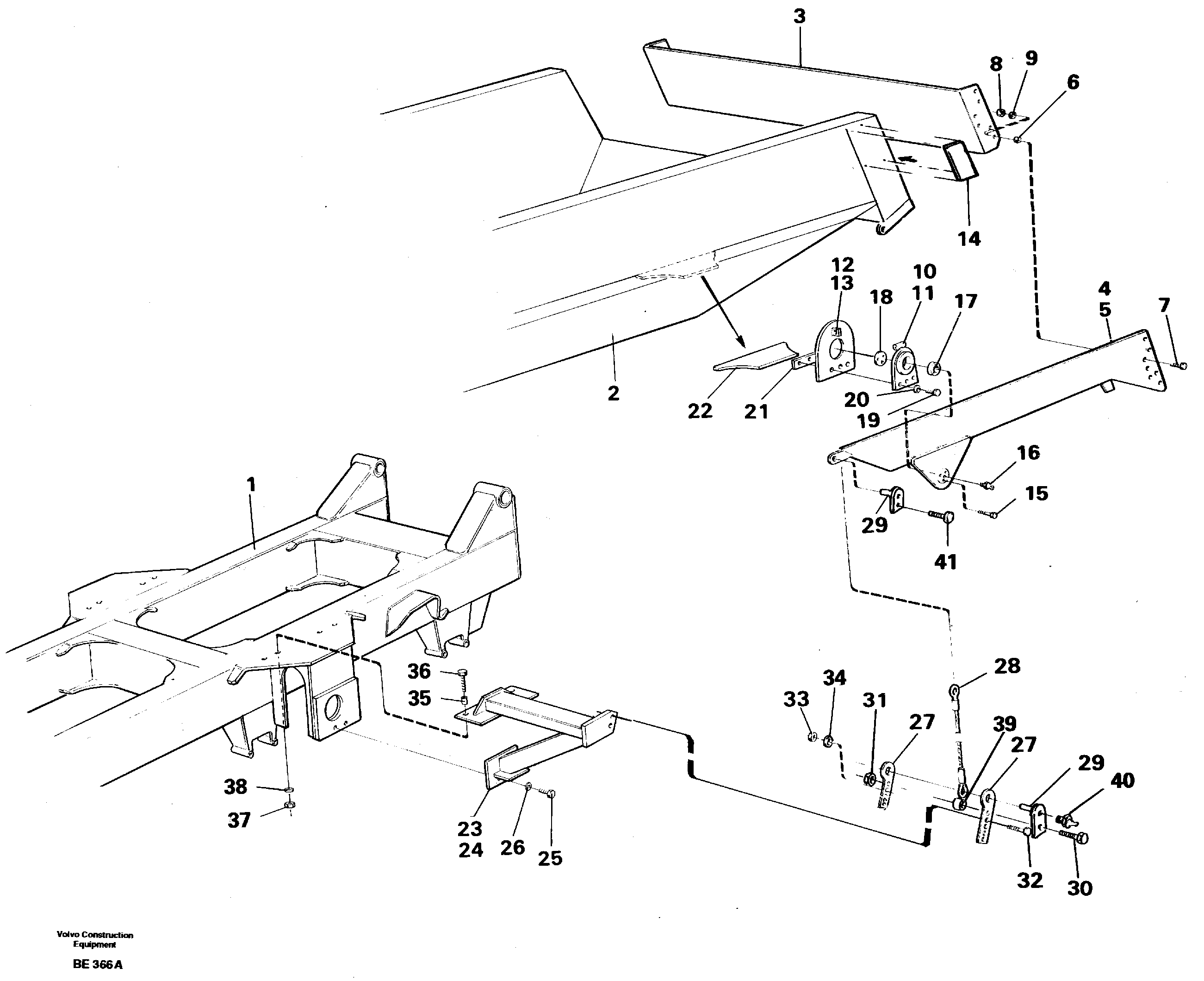 Схема запчастей Volvo A35 Volvo BM A35 - 5897 Overhung tailgate 