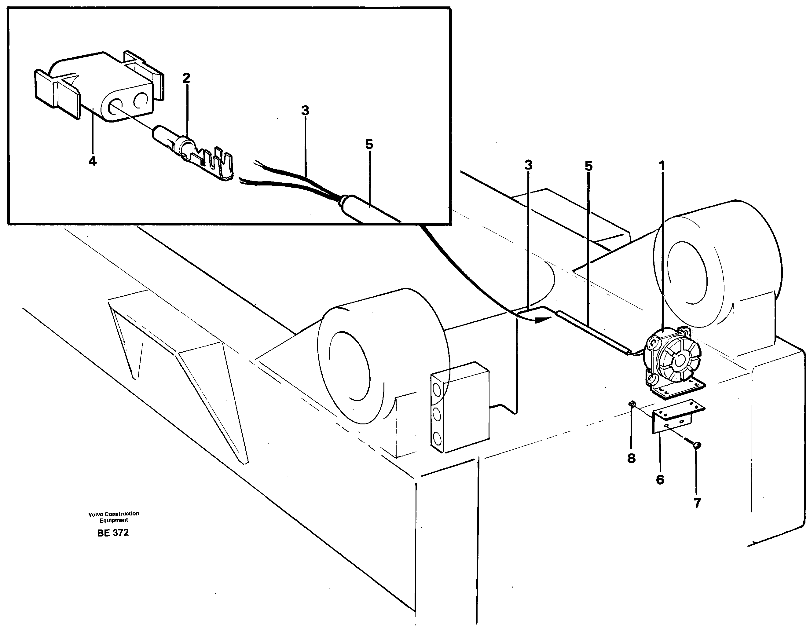 Схема запчастей Volvo A35 Volvo BM A35 - 5400 Reverse warning unit Usa 