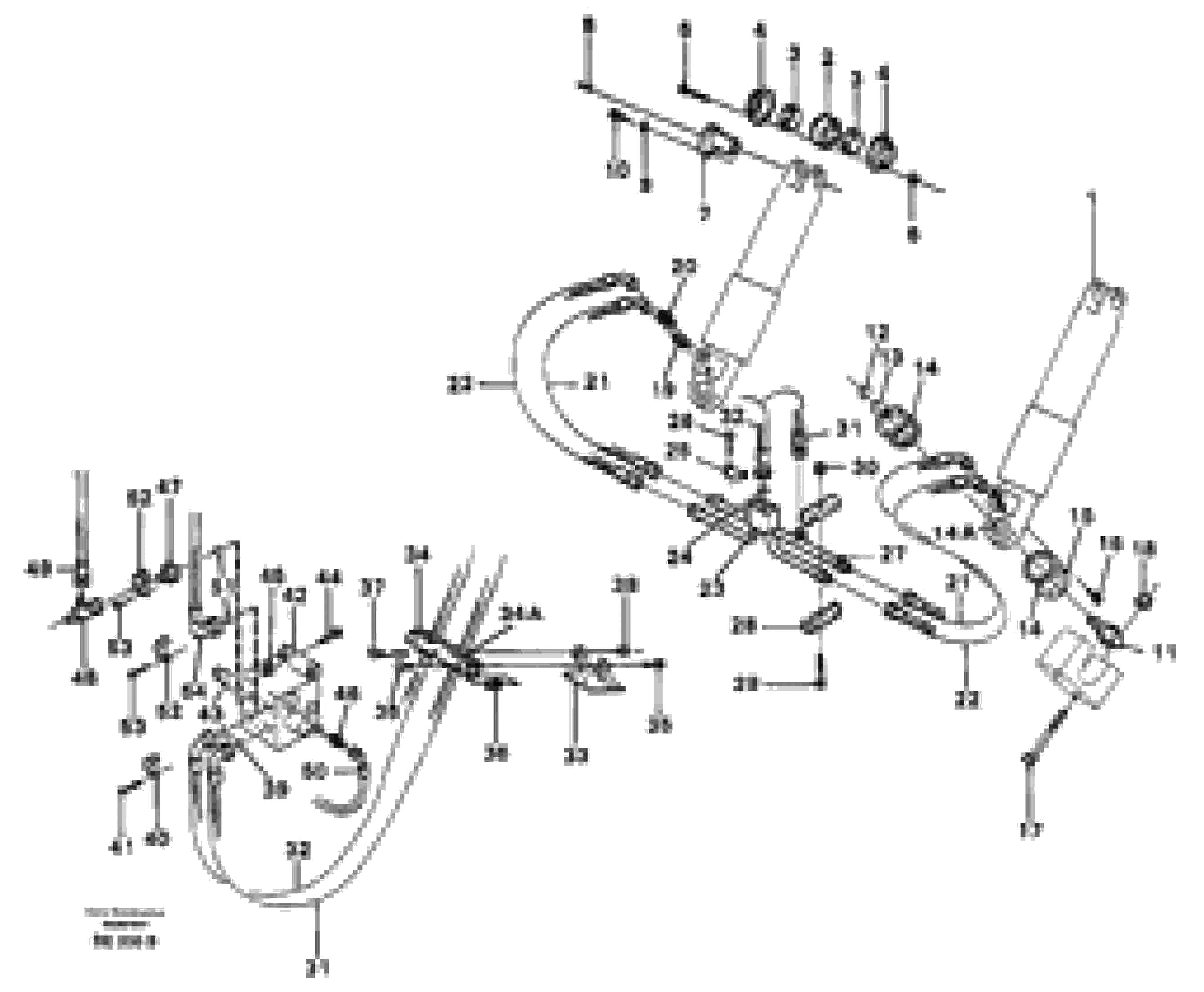 Схема запчастей Volvo A35 Volvo BM A35 - 95420 Hoist cylinder and hydraulic hoses 