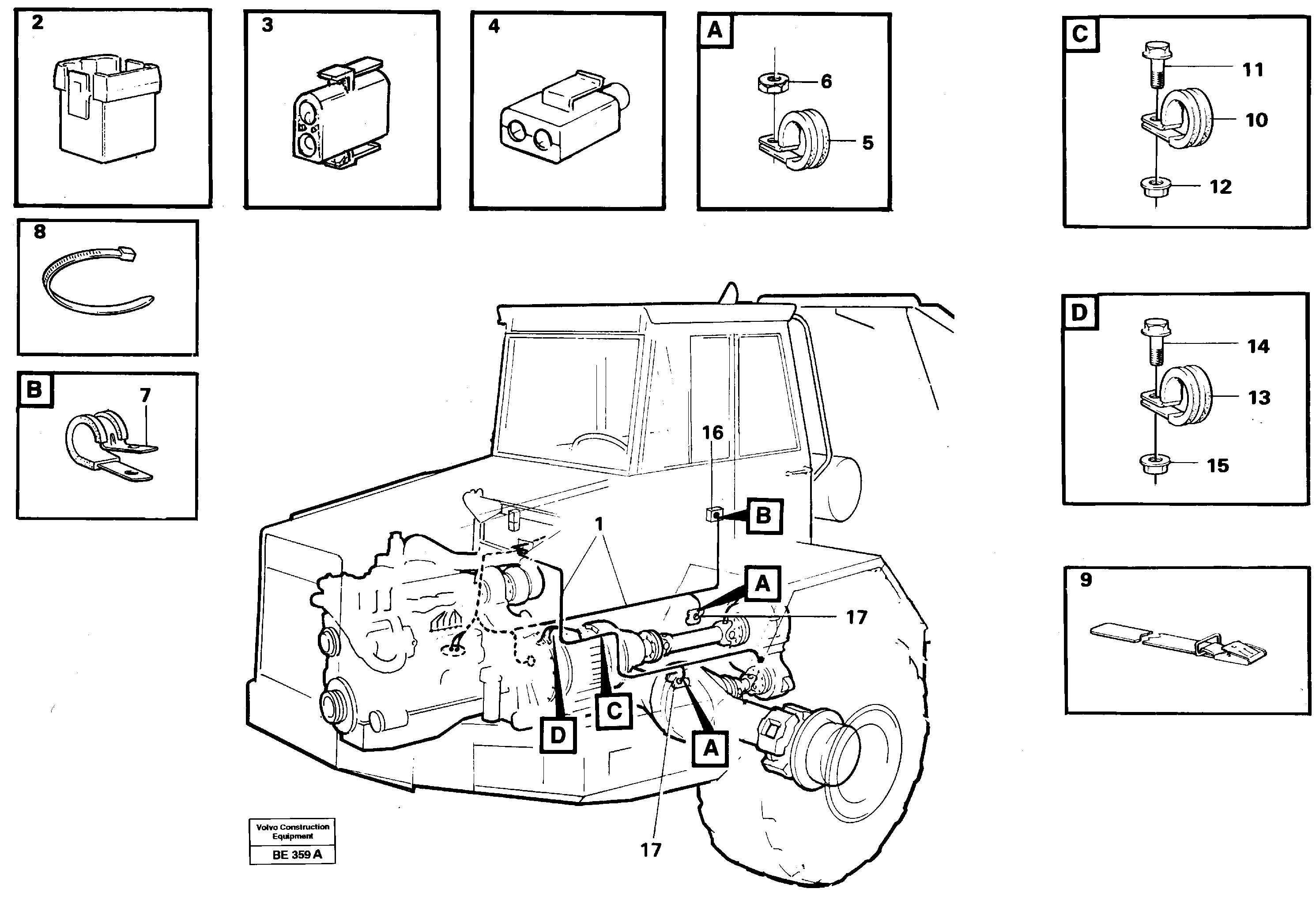 Схема запчастей Volvo A35 Volvo BM A35 - 5403 Cable harnesses, front 