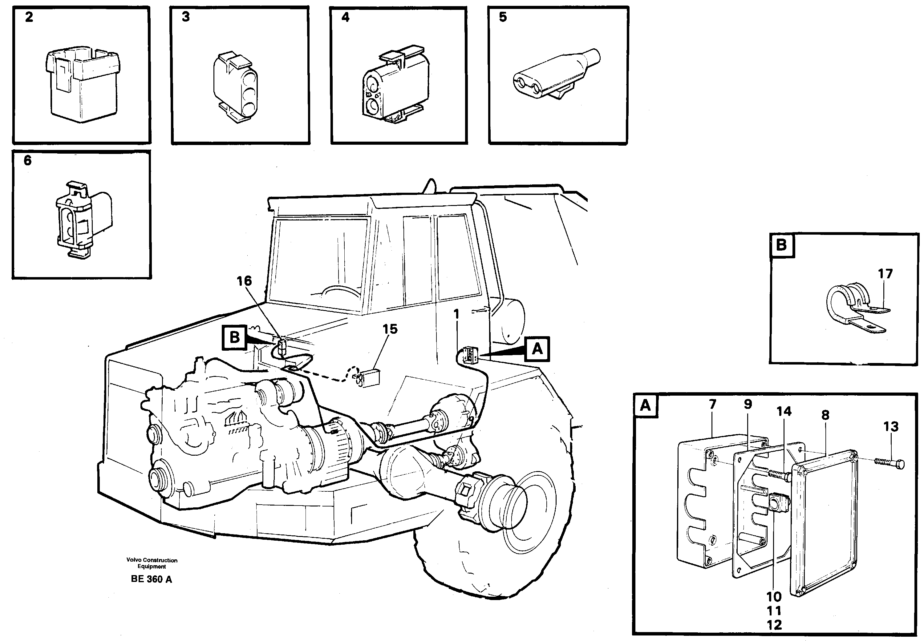 Схема запчастей Volvo A35 Volvo BM A35 - 5404 Cable harnesses, front 