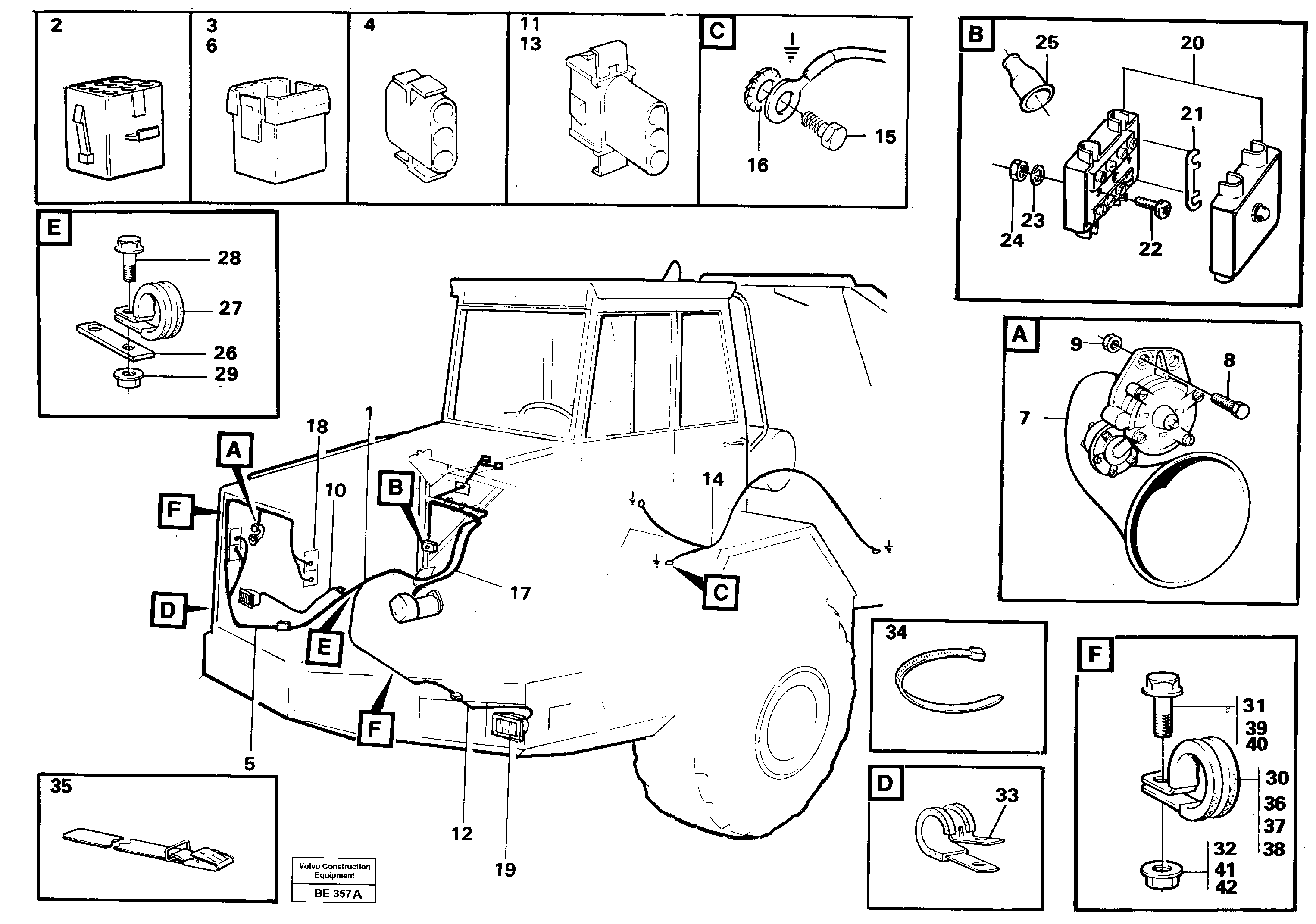 Схема запчастей Volvo A35 Volvo BM A35 - 86670 Cable harnesses, front 