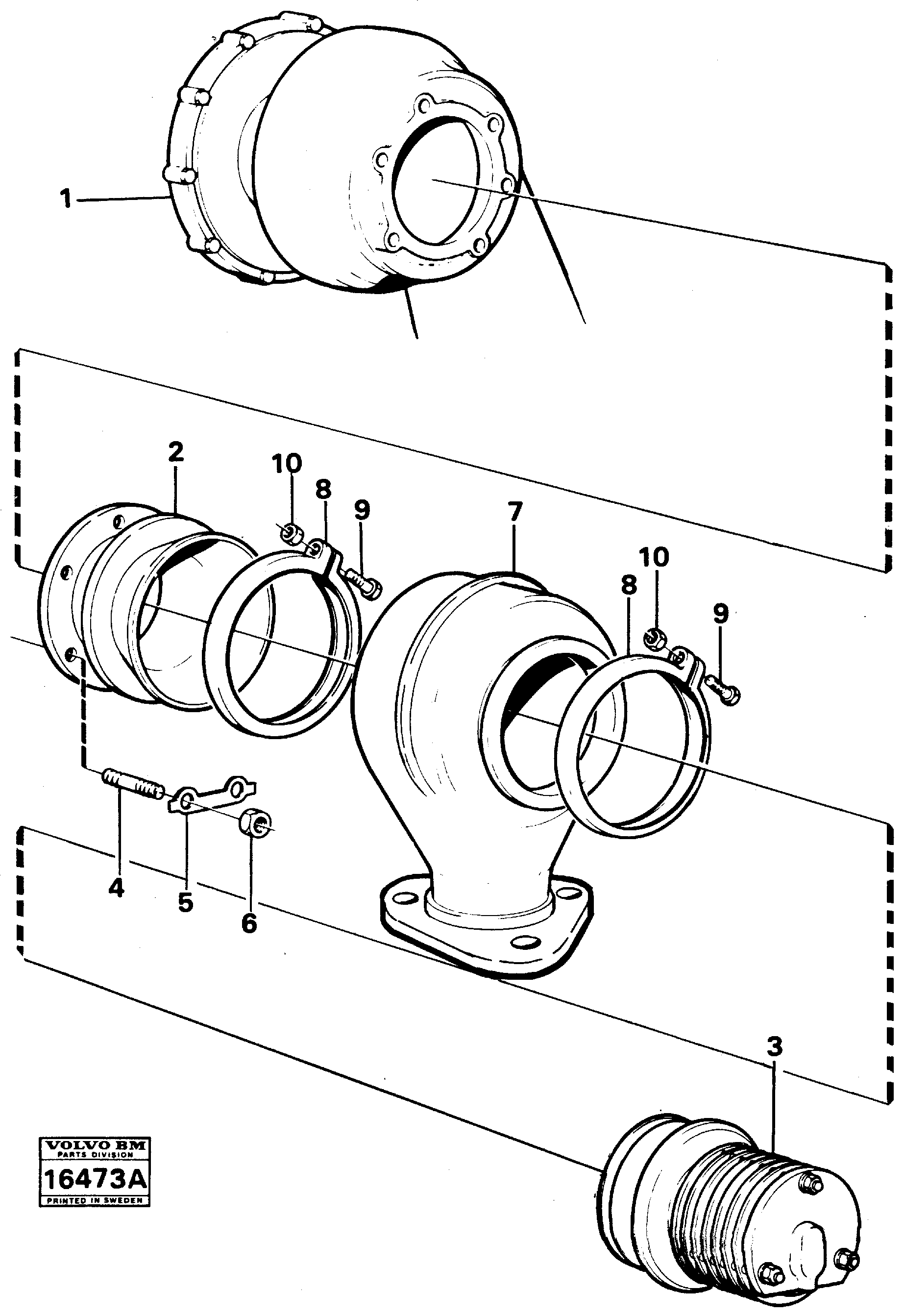 Схема запчастей Volvo A25 VOLVO BM VOLVO BM A25 - 20780 Exhaust pressure regulator with Fitting Parts 