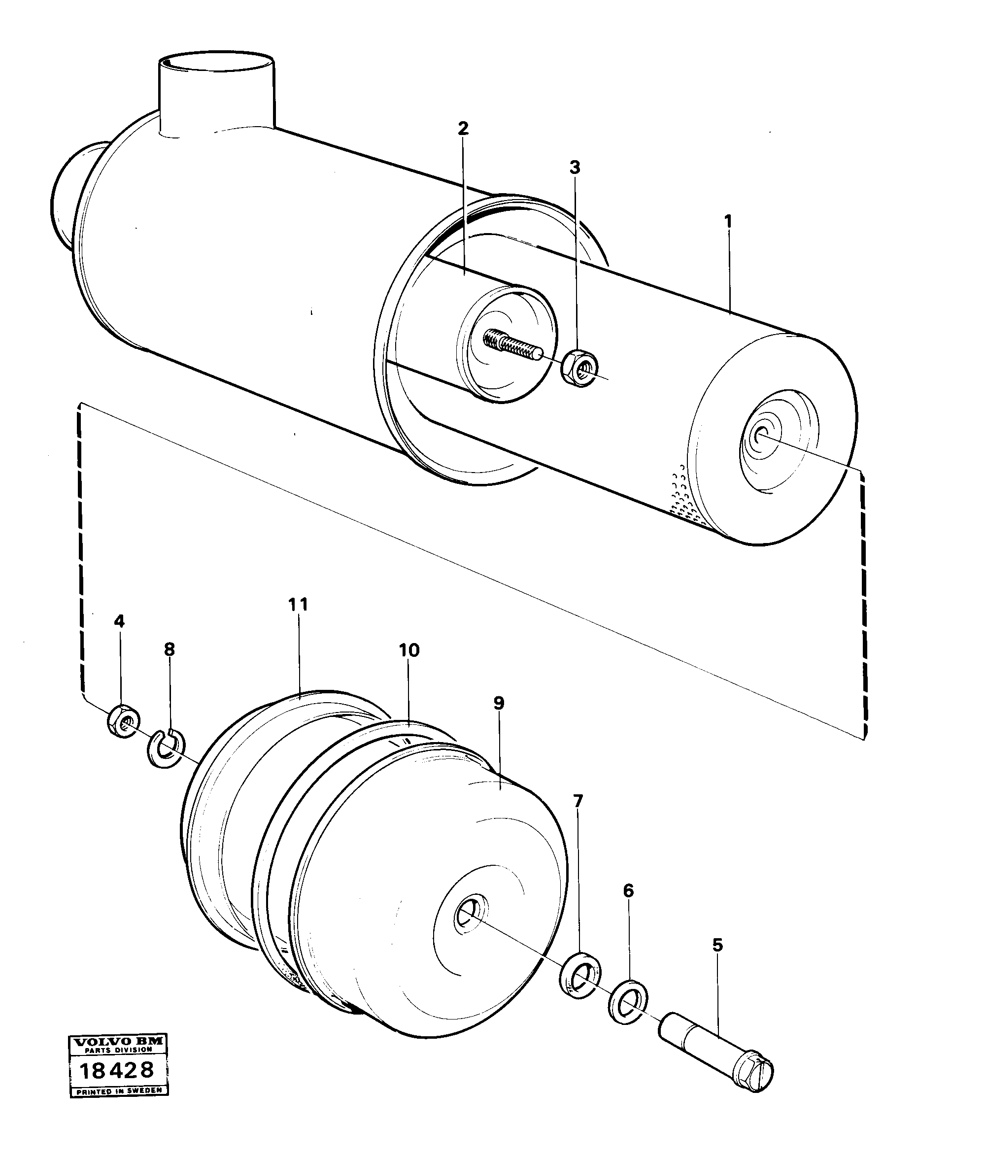 Схема запчастей Volvo A25 VOLVO BM VOLVO BM A25 - 4990 Фильтр воздушный 
