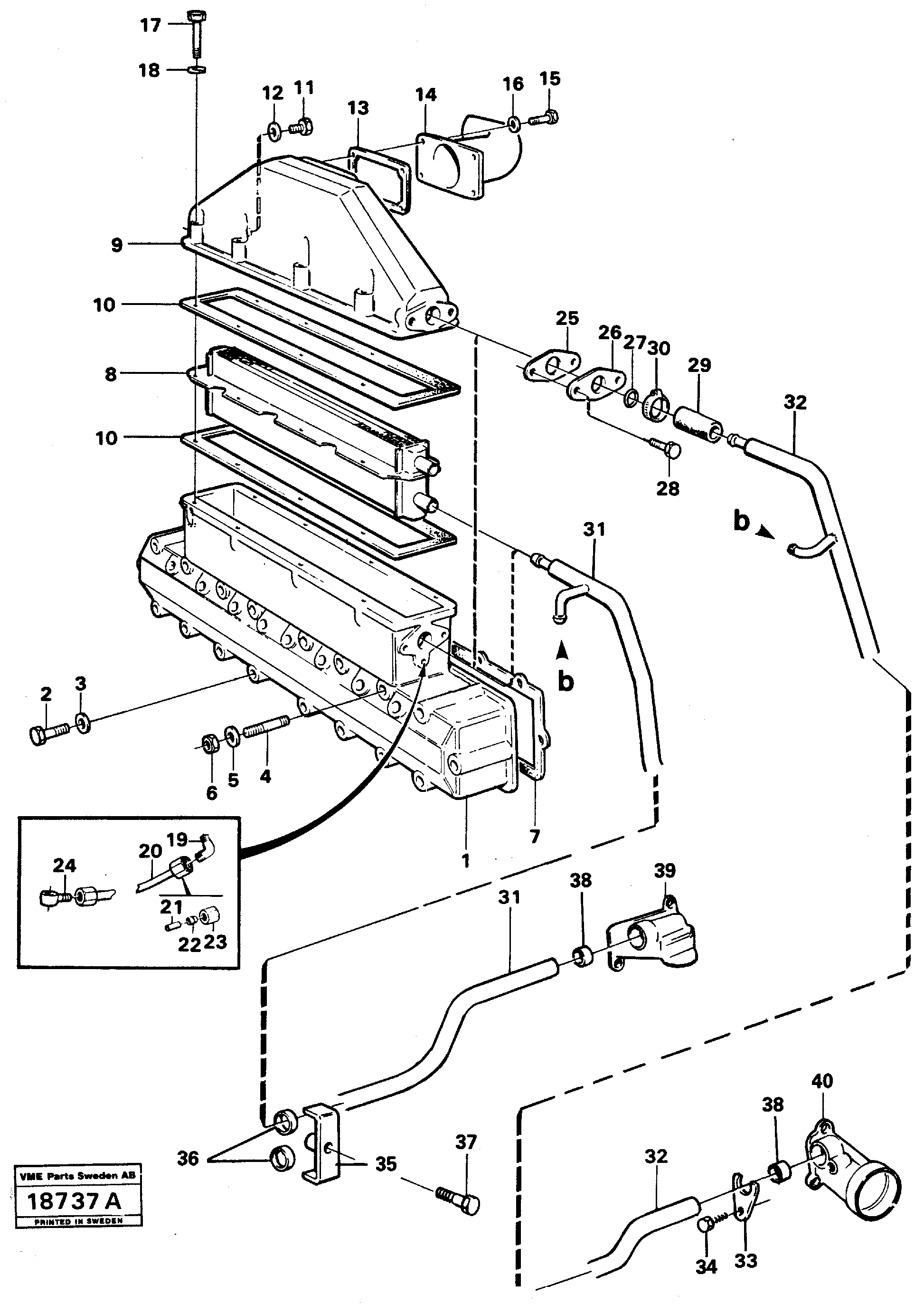 Схема запчастей Volvo A25 VOLVO BM VOLVO BM A25 - 84409 Intercooler 