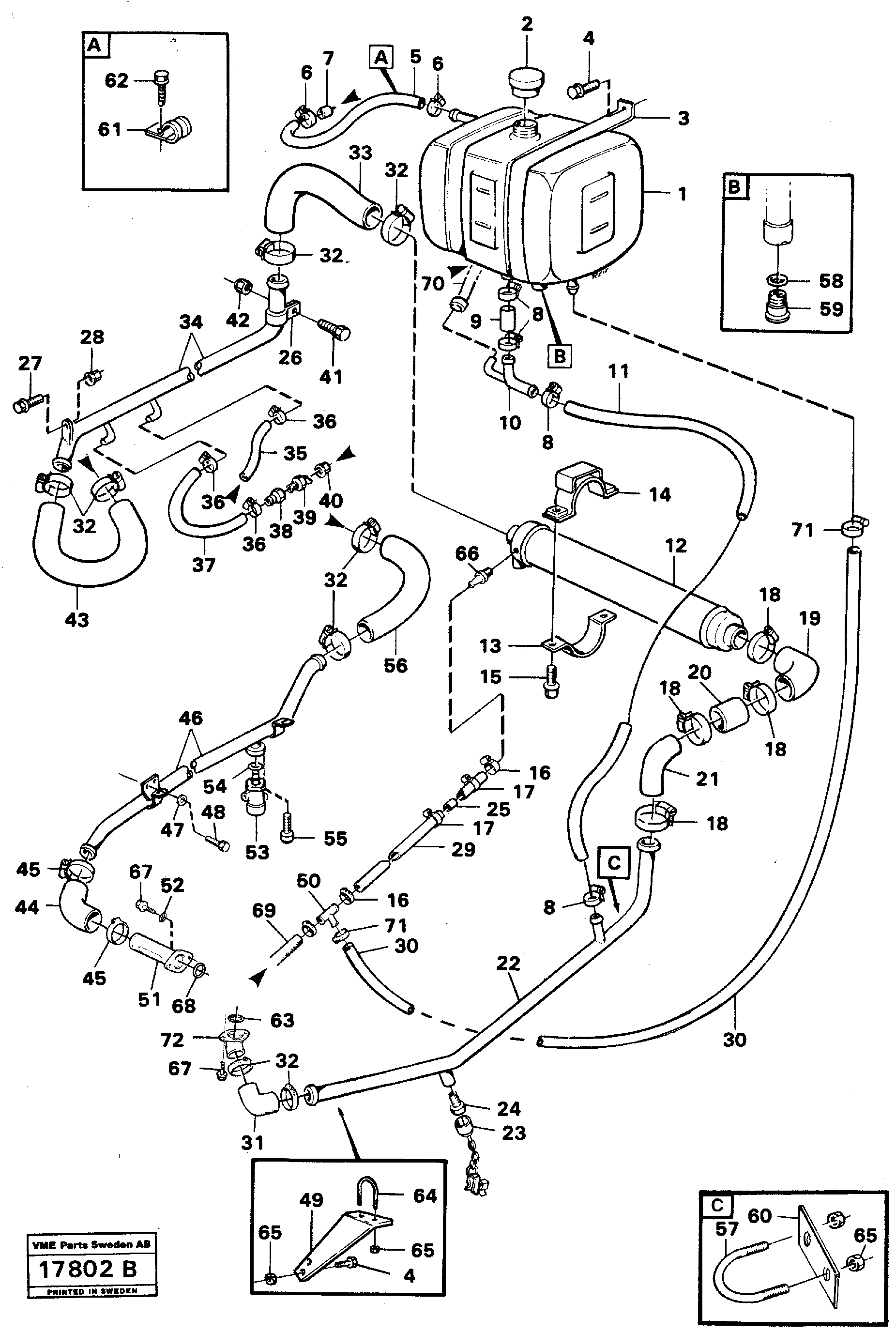 Схема запчастей Volvo A25 VOLVO BM VOLVO BM A25 - 81684 Система охлаждения 