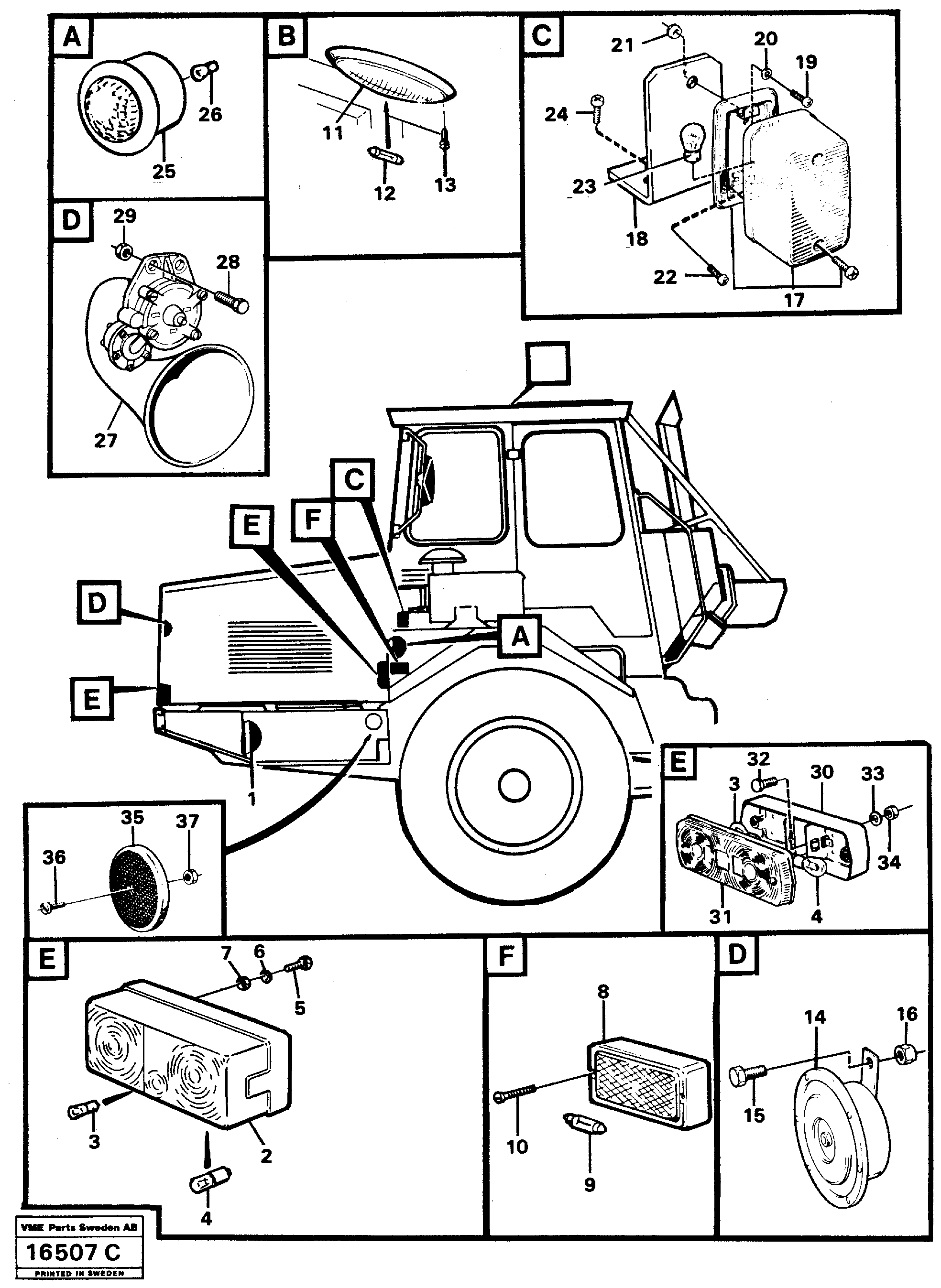 Схема запчастей Volvo A25 VOLVO BM VOLVO BM A25 - 85466 Lighting,tractor 