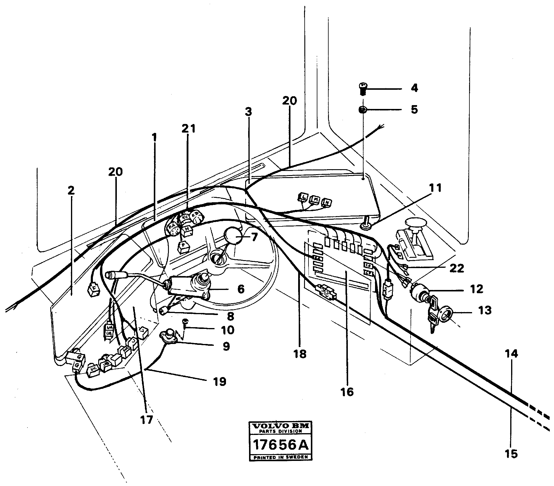 Схема запчастей Volvo A25 VOLVO BM VOLVO BM A25 - 21221 Electrical system, cab 