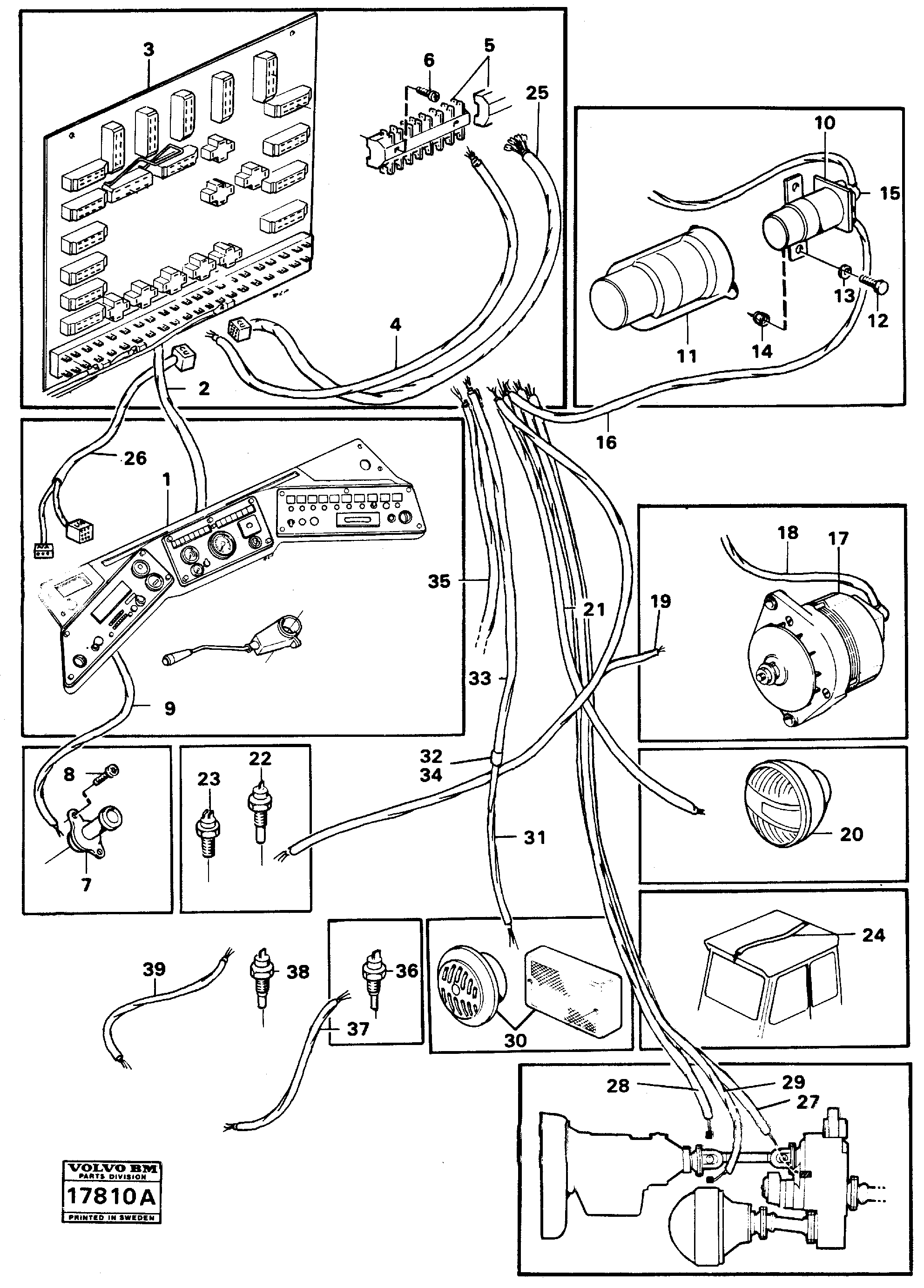 Схема запчастей Volvo A25 VOLVO BM VOLVO BM A25 - 21223 Electrical system,tractor 