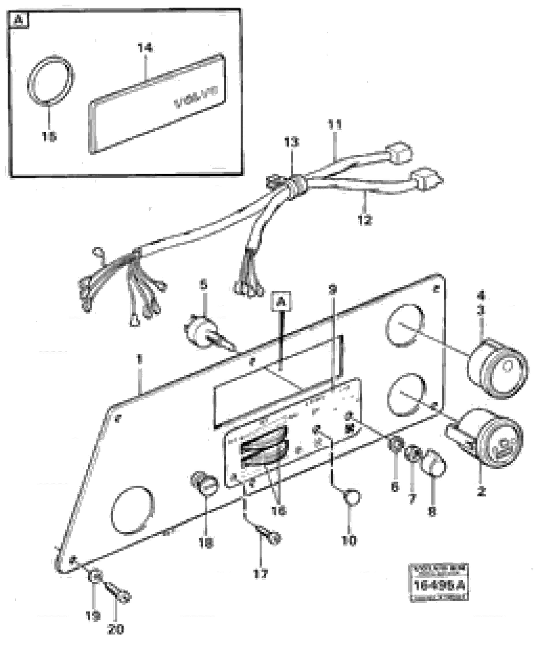 Схема запчастей Volvo A25 VOLVO BM VOLVO BM A25 - 39924 Instrumentpanel, left 