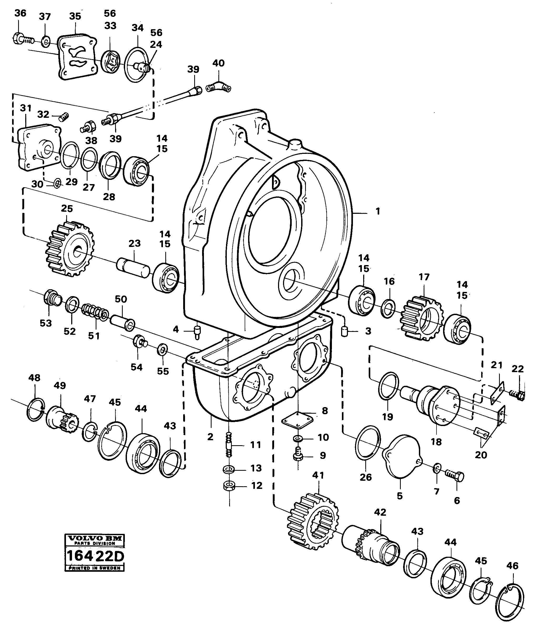 Схема запчастей Volvo A25 VOLVO BM VOLVO BM A25 - 98956 Pump drive 