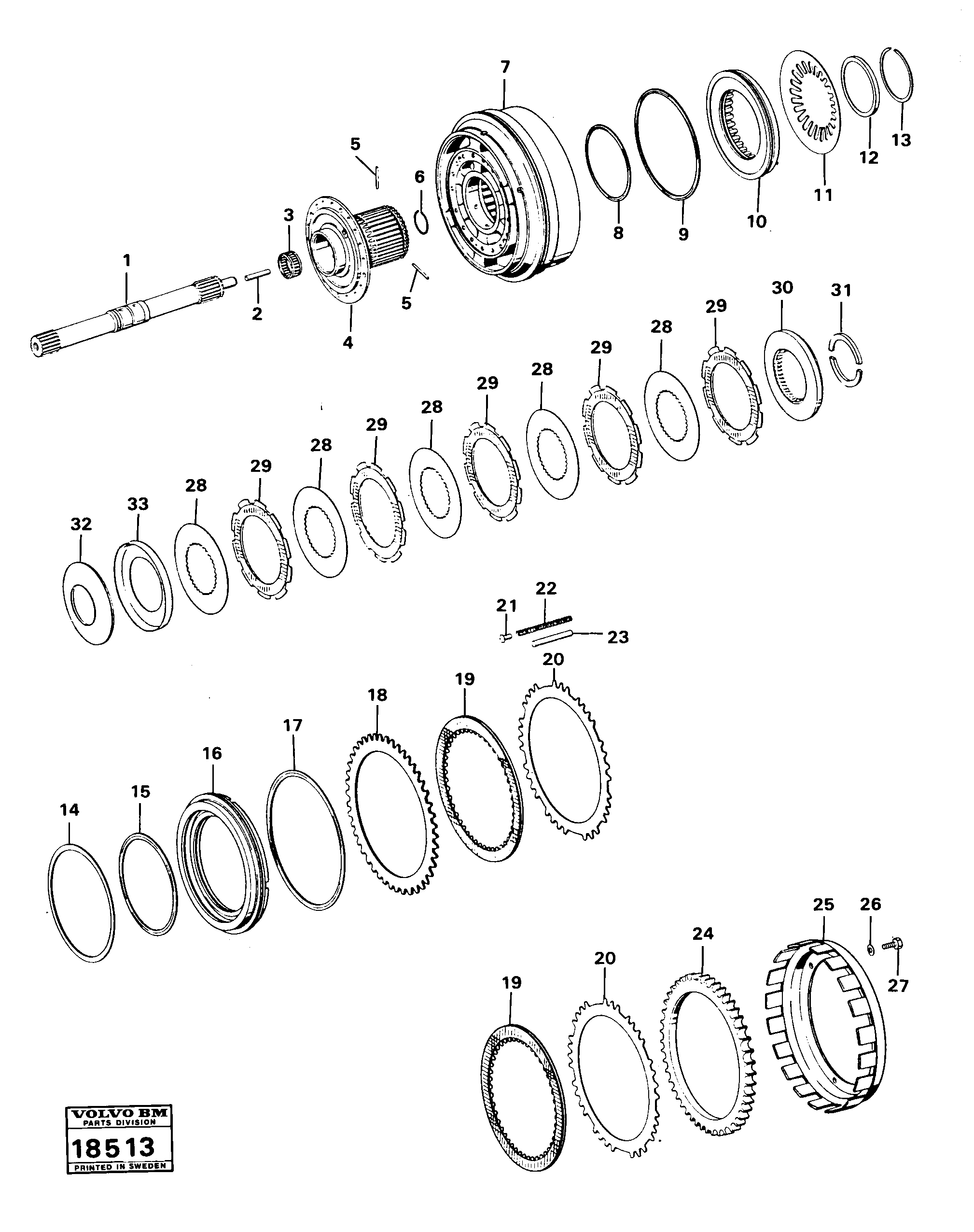 Схема запчастей Volvo A25 VOLVO BM VOLVO BM A25 - 34562 Clutch a,b 