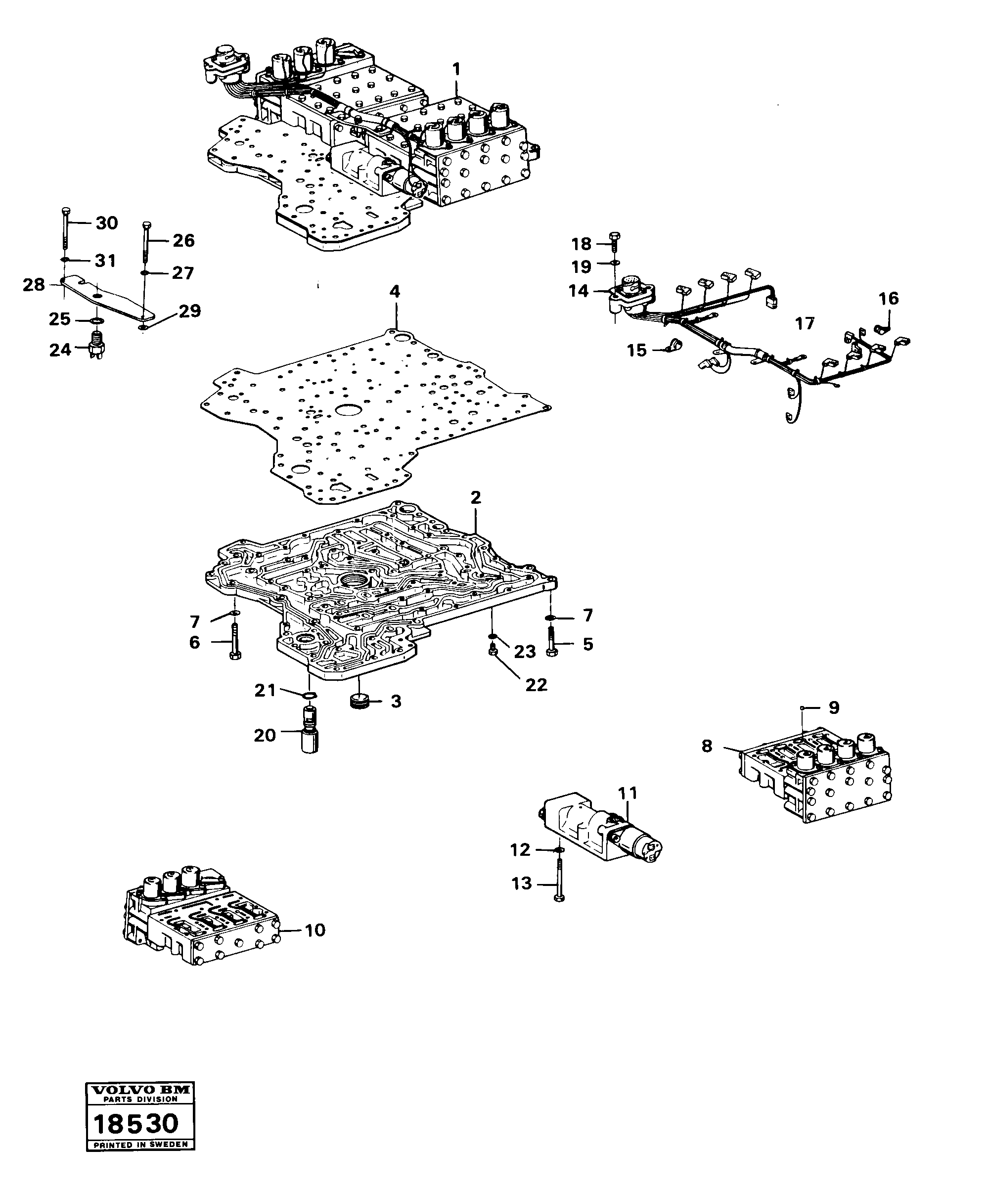 Схема запчастей Volvo A25 VOLVO BM VOLVO BM A25 - 34566 Selector valves 