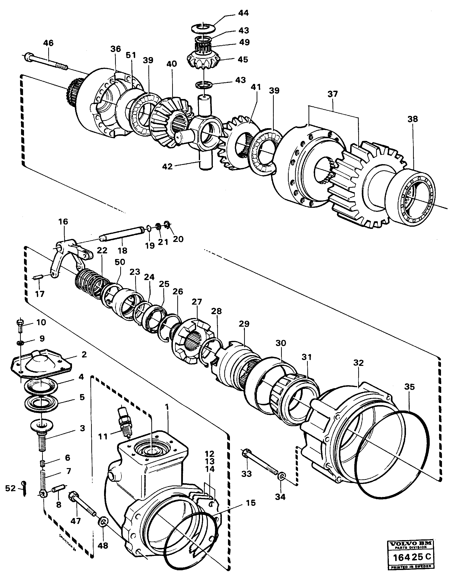 Схема запчастей Volvo A25 VOLVO BM VOLVO BM A25 - 38151 Differential 