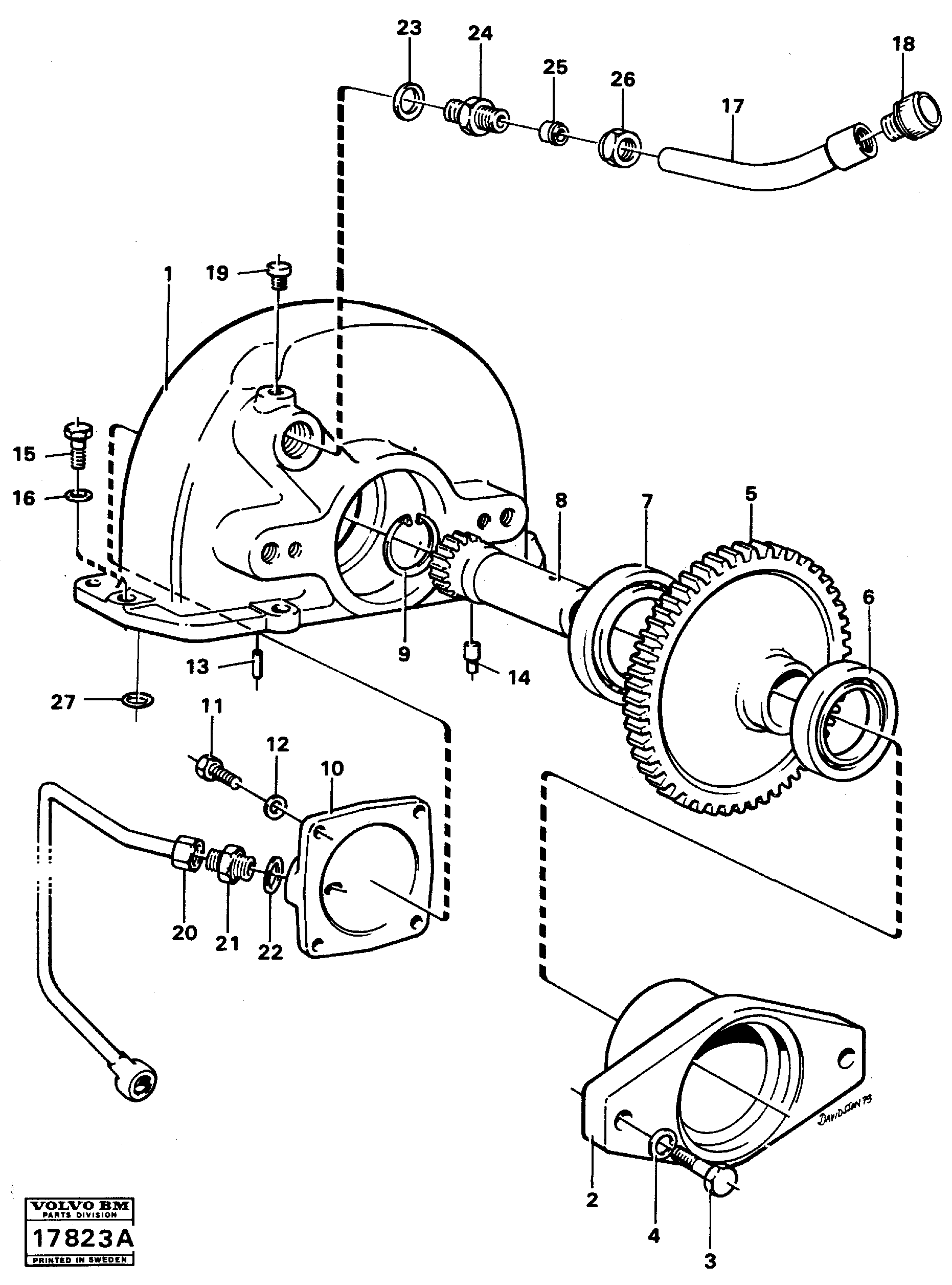 Схема запчастей Volvo A25 VOLVO BM VOLVO BM A25 - 55612 Pump drive 