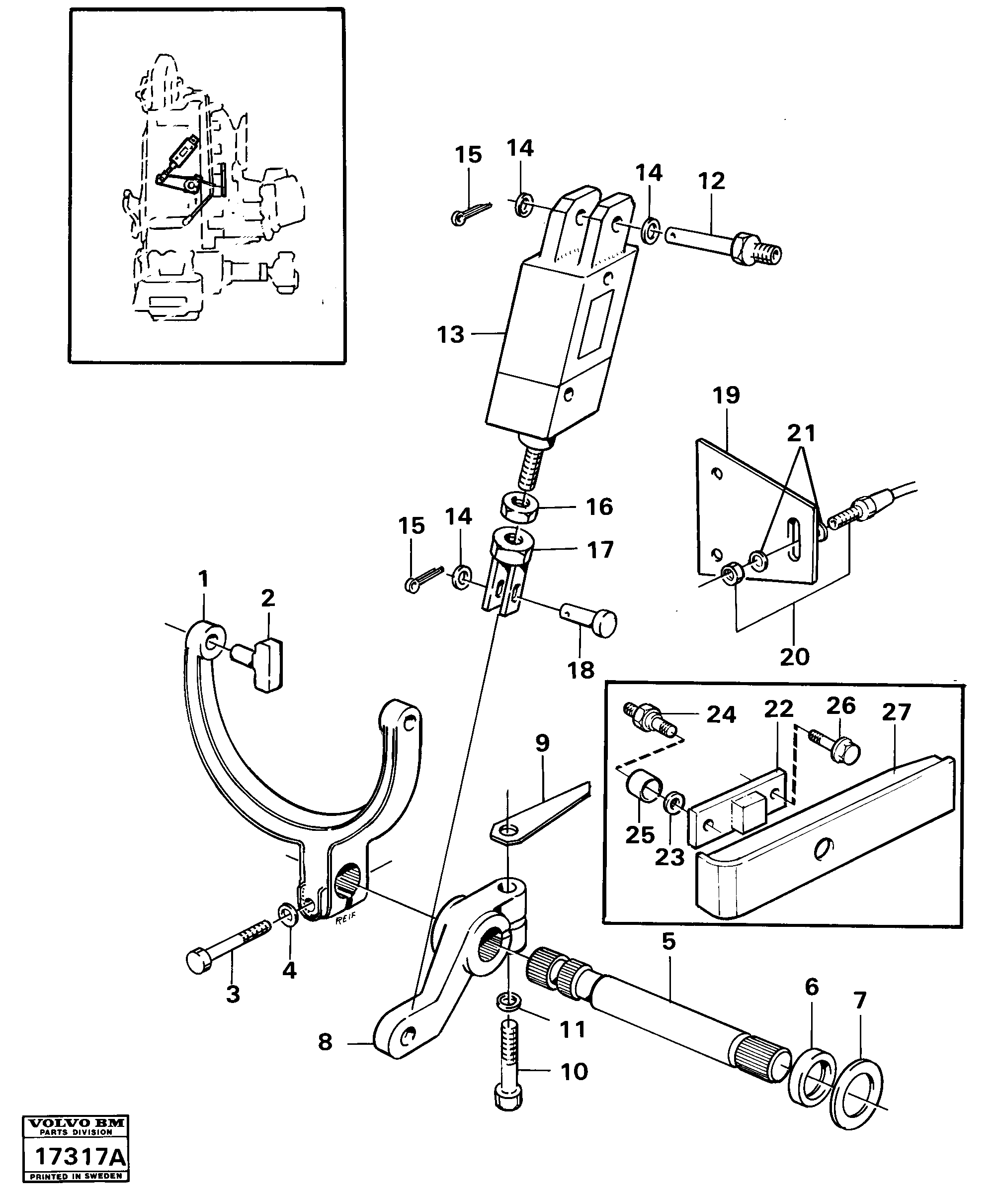 Схема запчастей Volvo A25 VOLVO BM VOLVO BM A25 - 55615 Control for high and low gear 